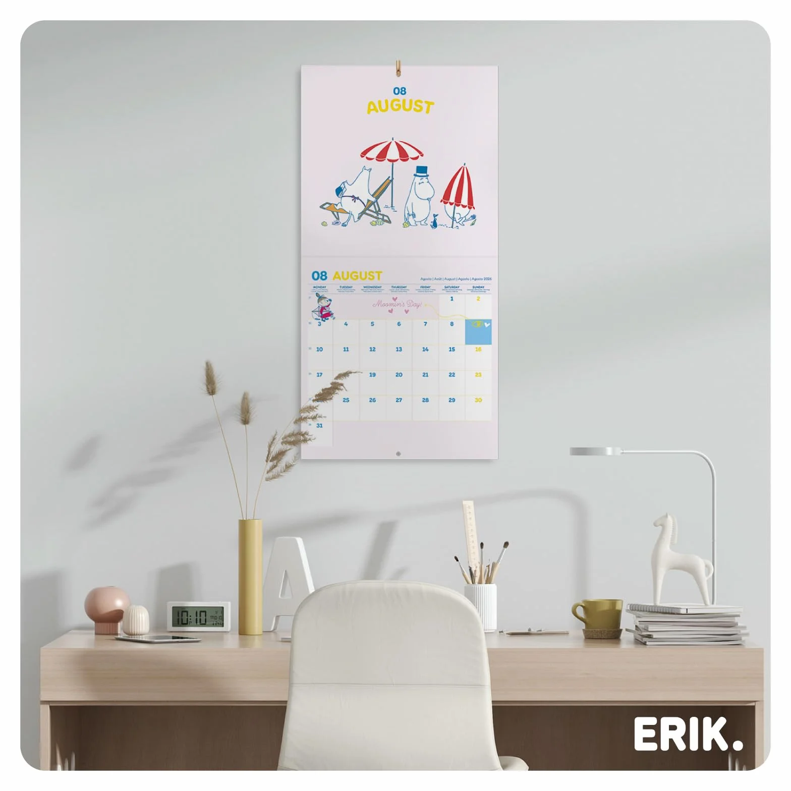 Grupo Erik Wall Calendar 2026 - Moomin Calendar 2026 | Square 30 x 30 cm - 12 x 12 inches Wall Planner, Family Planner Month To View | Moomins Gifts For Friends