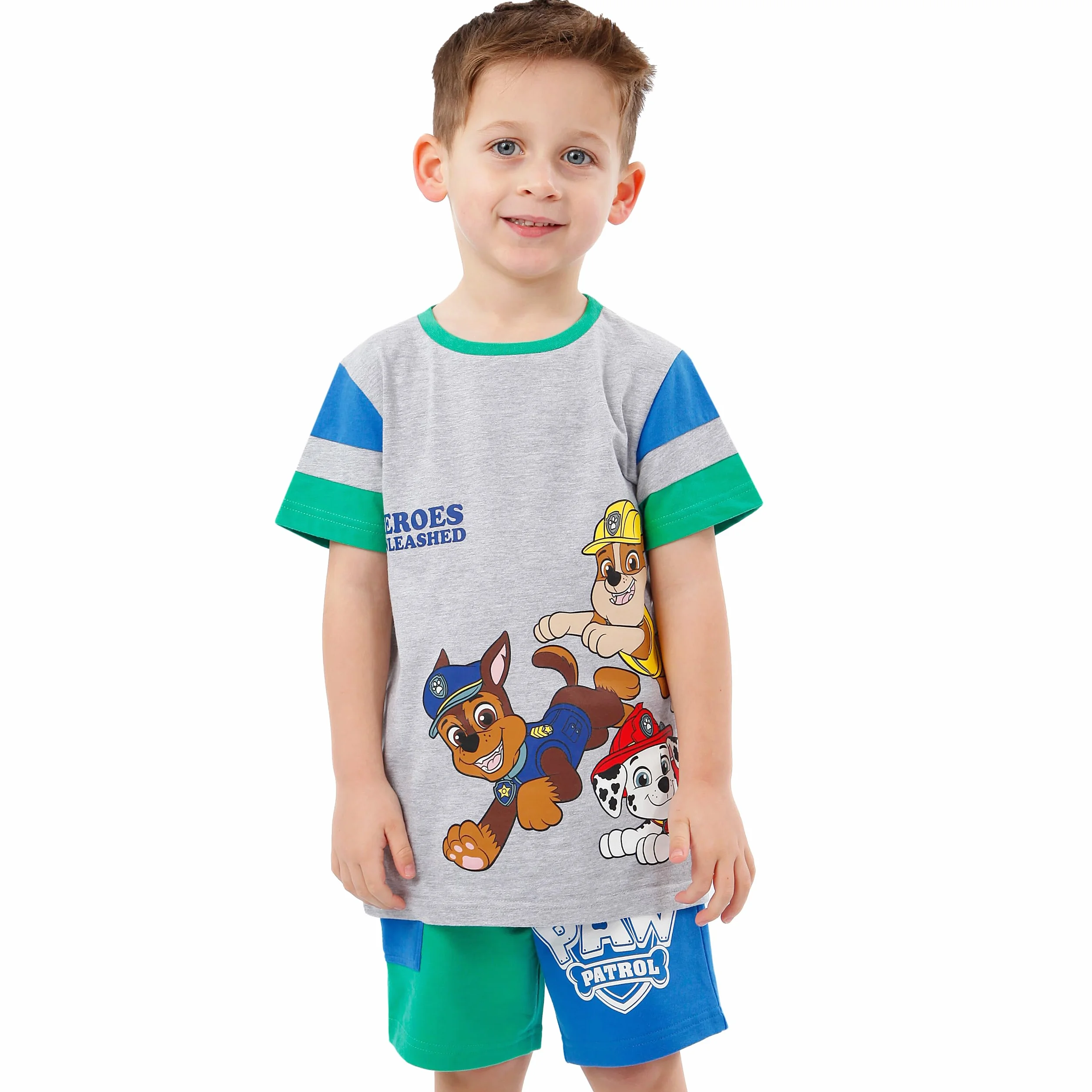 Paw Patrol T-Shirt i Szorty | Zestaw Koordynowany | Chase, Rubble, Skye i Marshall T-Shirt i Zestaw Szortów