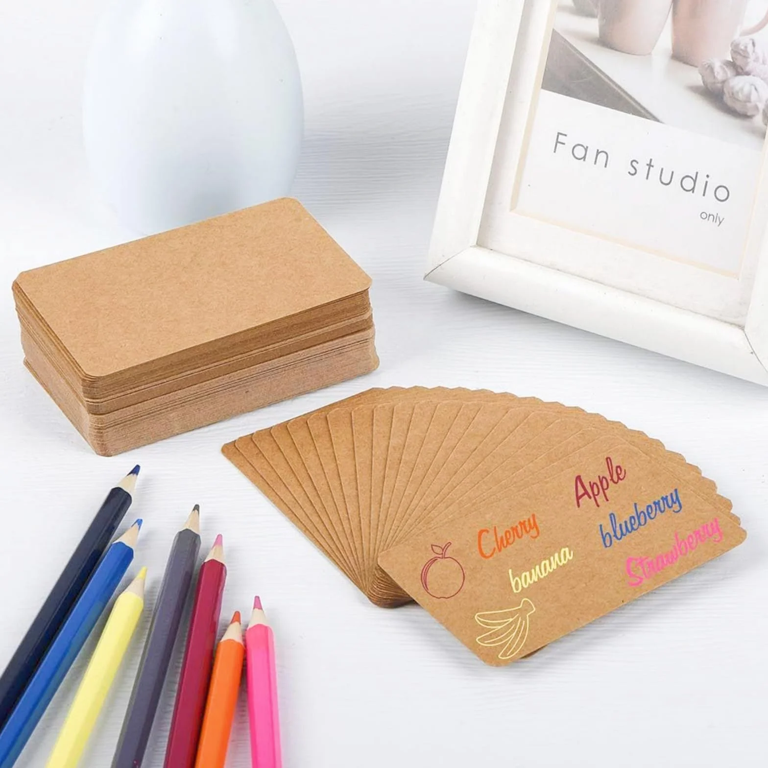 GOTRUST Kartki A6 z papieru typu kraft, 300 sztuk, puste kartki papierowe, małe, 350 g/m², puste kartki pocztowe do samodzielnego ozdobienia, do majsterkowania, nauki, pamięci, 10 x 15 cm, 9 x 5,5 cm