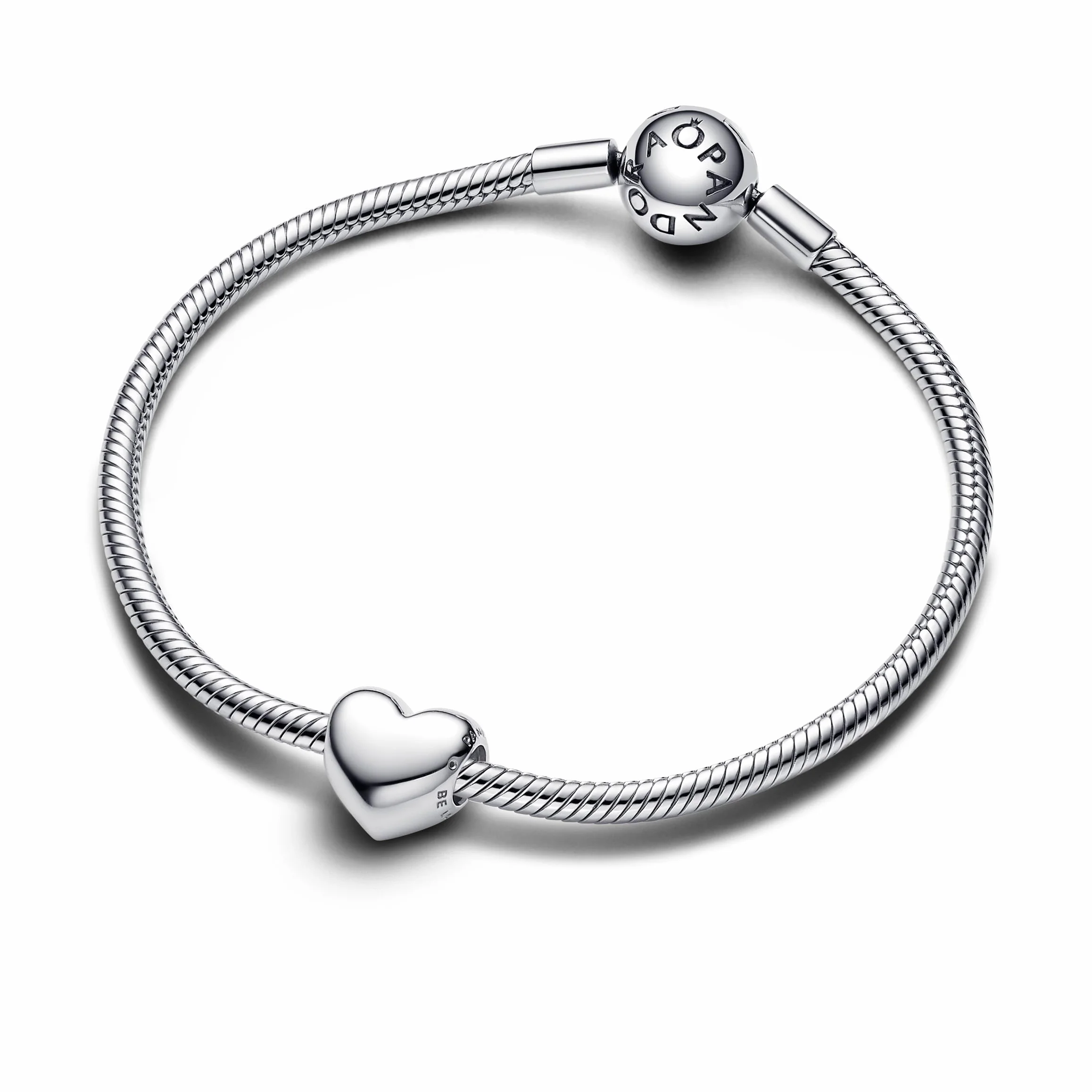 Pandora Moments Be Love Gravierbares Herz Charm aus Sterling Silber, Kompatibel mit Pandora Moments Armbänder, 793439C00