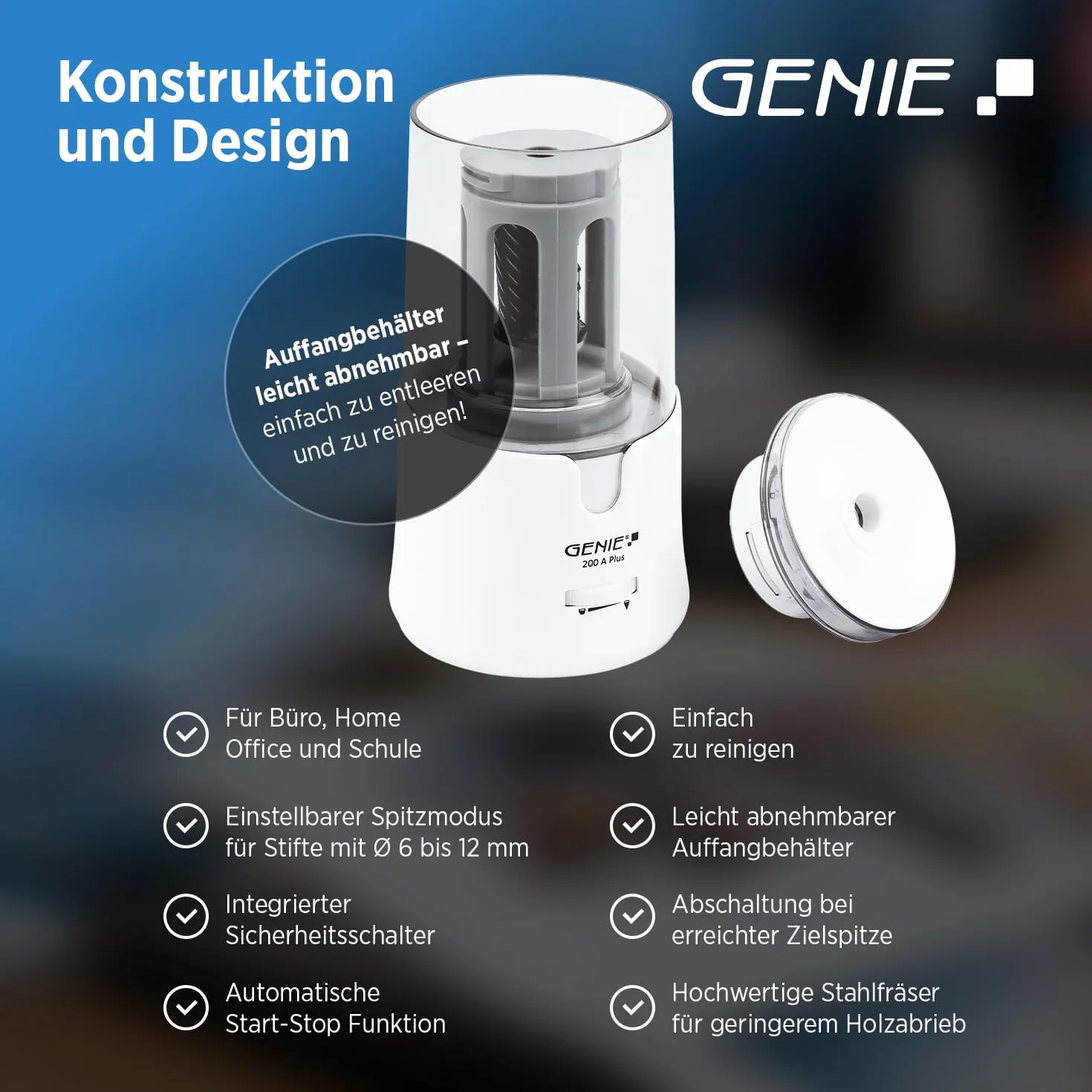 GENIE 200 A Plus, elektryczna temperówka, biała