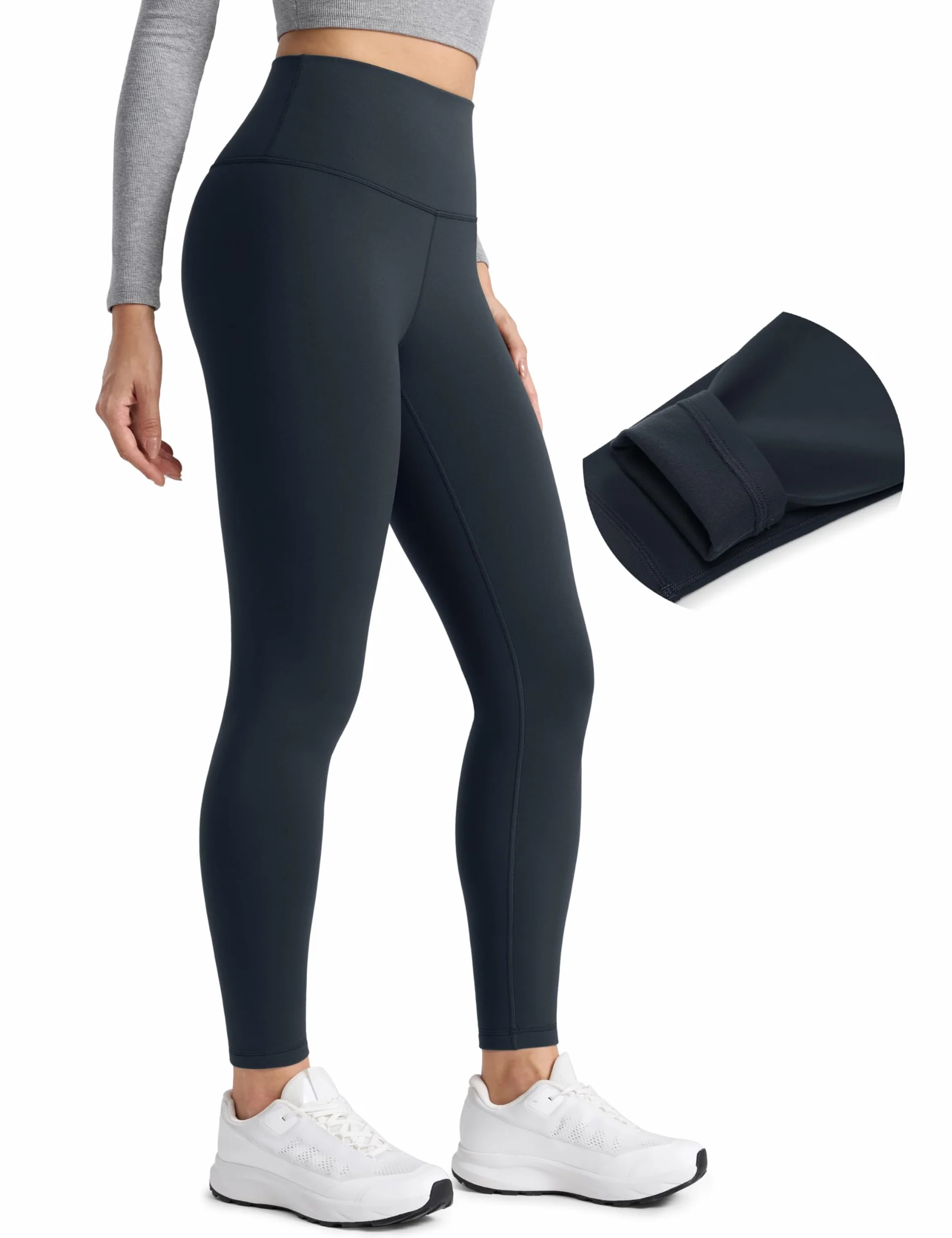 CRZ YOGA Damskie legginsy z podszewką z polaru, 28 cali – ciepłe, zimowe, codzienne, do ćwiczeń jogi, wędrówek, z wysokim stanem, termiczne