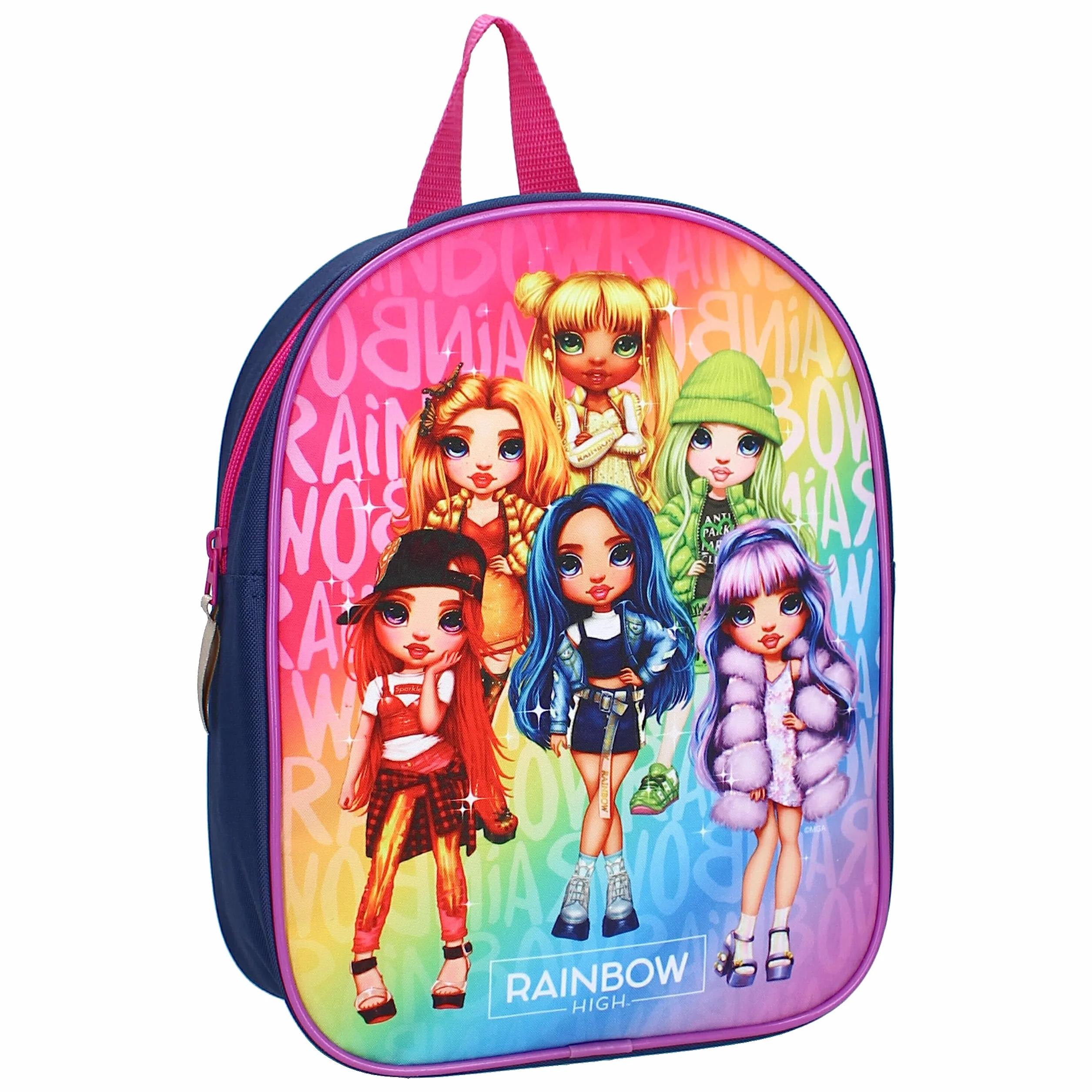 Rainbow High Sparkle Club Ruby Poppy Sunny Jade Skyler Violet - Plecak dziecięcy | Szkoła | Przedszkole - wymiary 29 x 22 x 9 cm