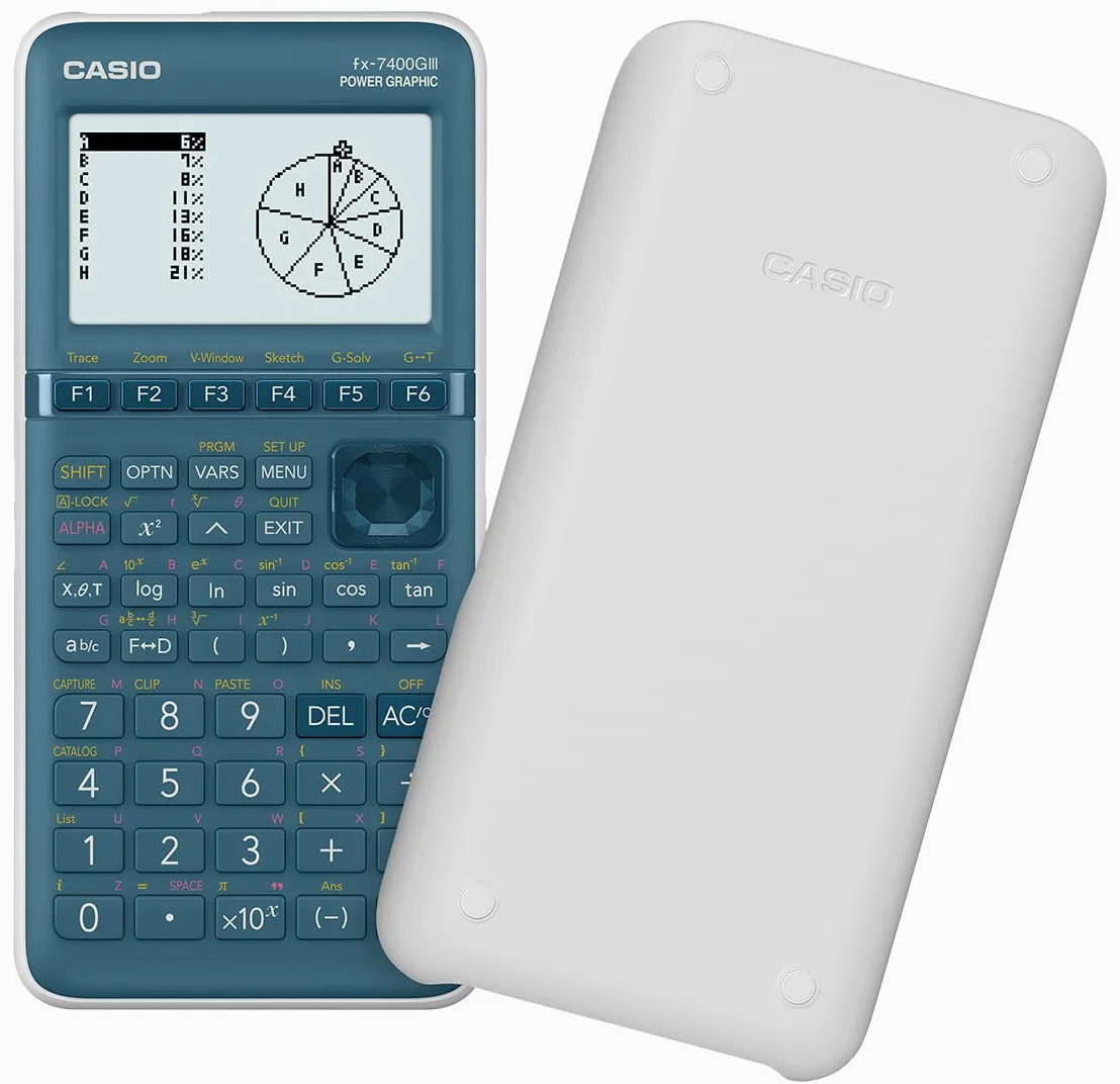 Casio FX-7400GIII Kalkulator graficzny Cyan Display (punkty): 21 zasilanych bateriami (szer. x wys. x gł.) 87,5 x 21,3