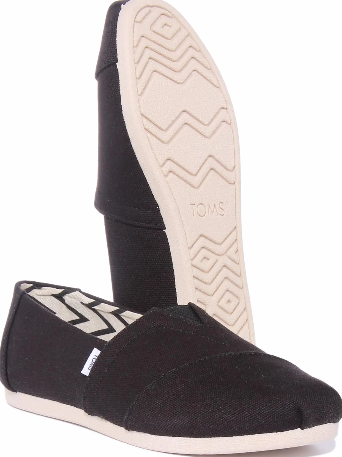 TOMS Alpargata Cotton Canvas Womens Black Espadrilles-UK 6 / EU 38.5