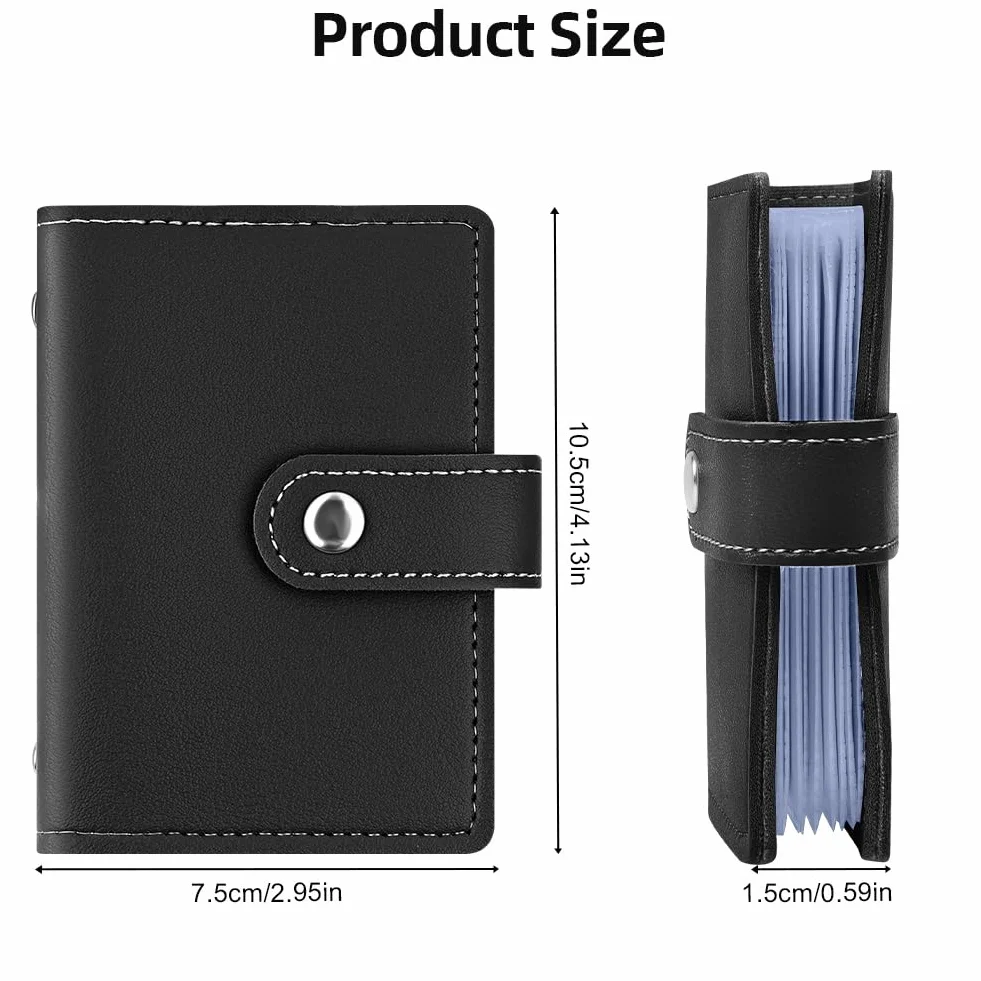 OSDUE Etui na karty kredytowe ze skóry PU, portfel RFID/NFC Secure Protection z 26 przegródkami chroniącymi przed kradzieżą, uchwytem na karty, wąskim portfelem męskim i damskim na dowód osobisty