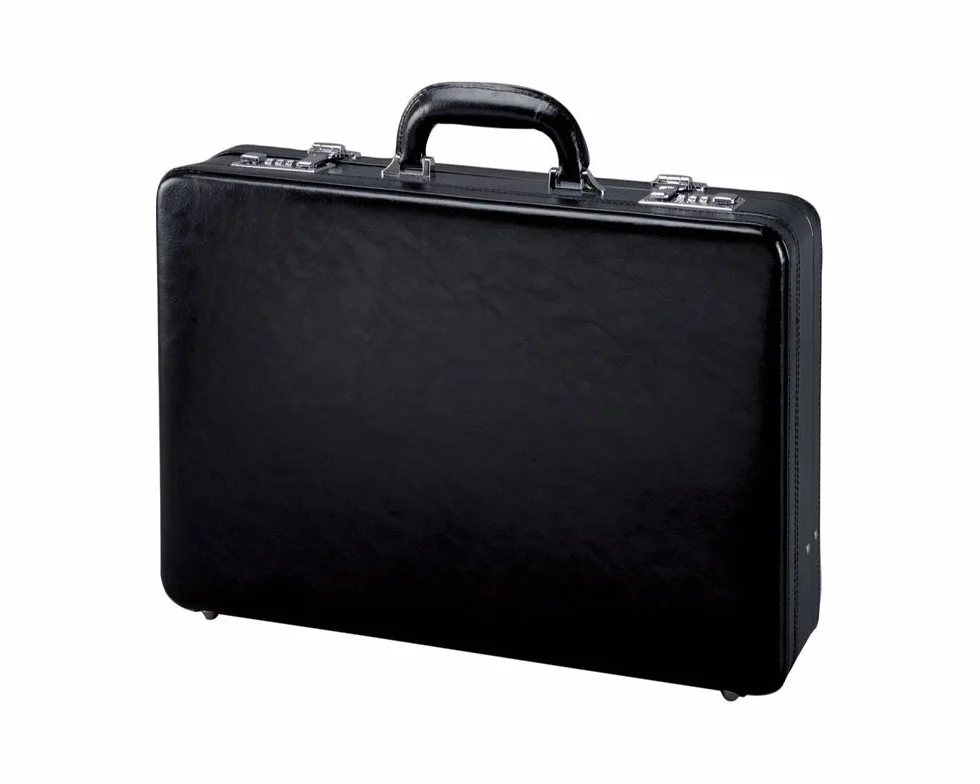 ALASSIO 41033 Aktówka Taormina - Walizka Attaché Z Wysokiej Jakości Skóry, 2 Zamki Szyfrowe, Biznesowa, Czarna, Ok. 45,5 x 33 x 10 (+2) cm