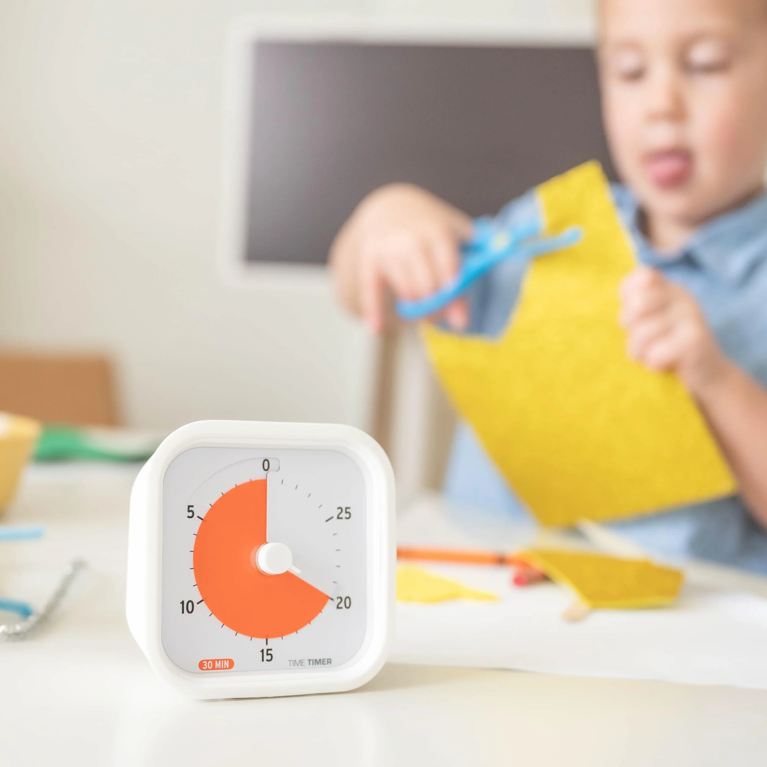 TIME TIMER 30-minutowa edycja edukacyjna MOD — wizualny timer z oprogramowaniem biurkowym do nauki w klasie dla dzieci, timer sesji, narzędzie do nauki i spotkania biurowe z cichą pracą (30 min)