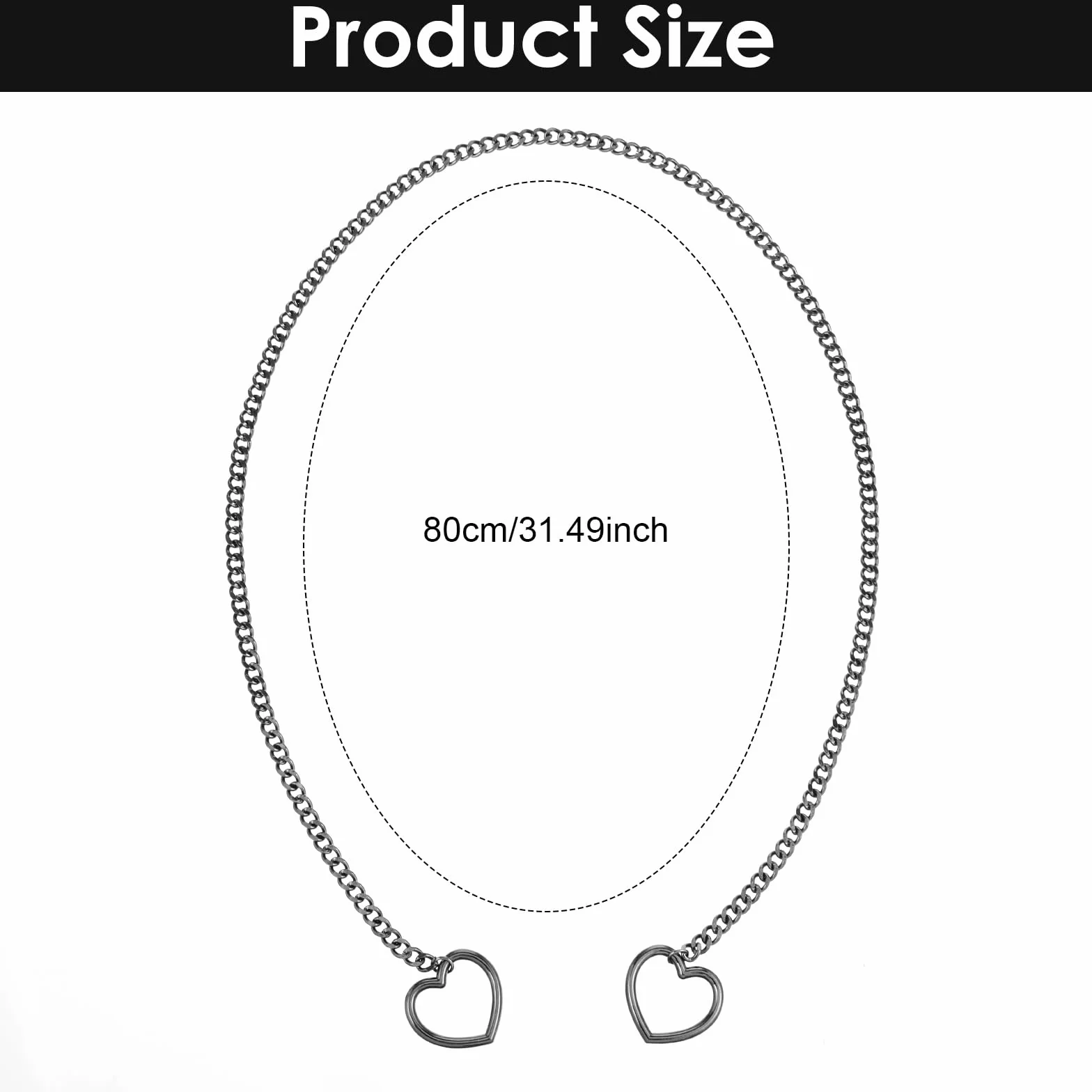 JJUNW 1 x łańcuszek z sercem typu choker, łańcuszek na szyję z okrągłym pierścieniem w kształcie serca, regulowany łańcuszek damski, punk, obroża w kształcie serca, regulowany naszyjnik w kształcie