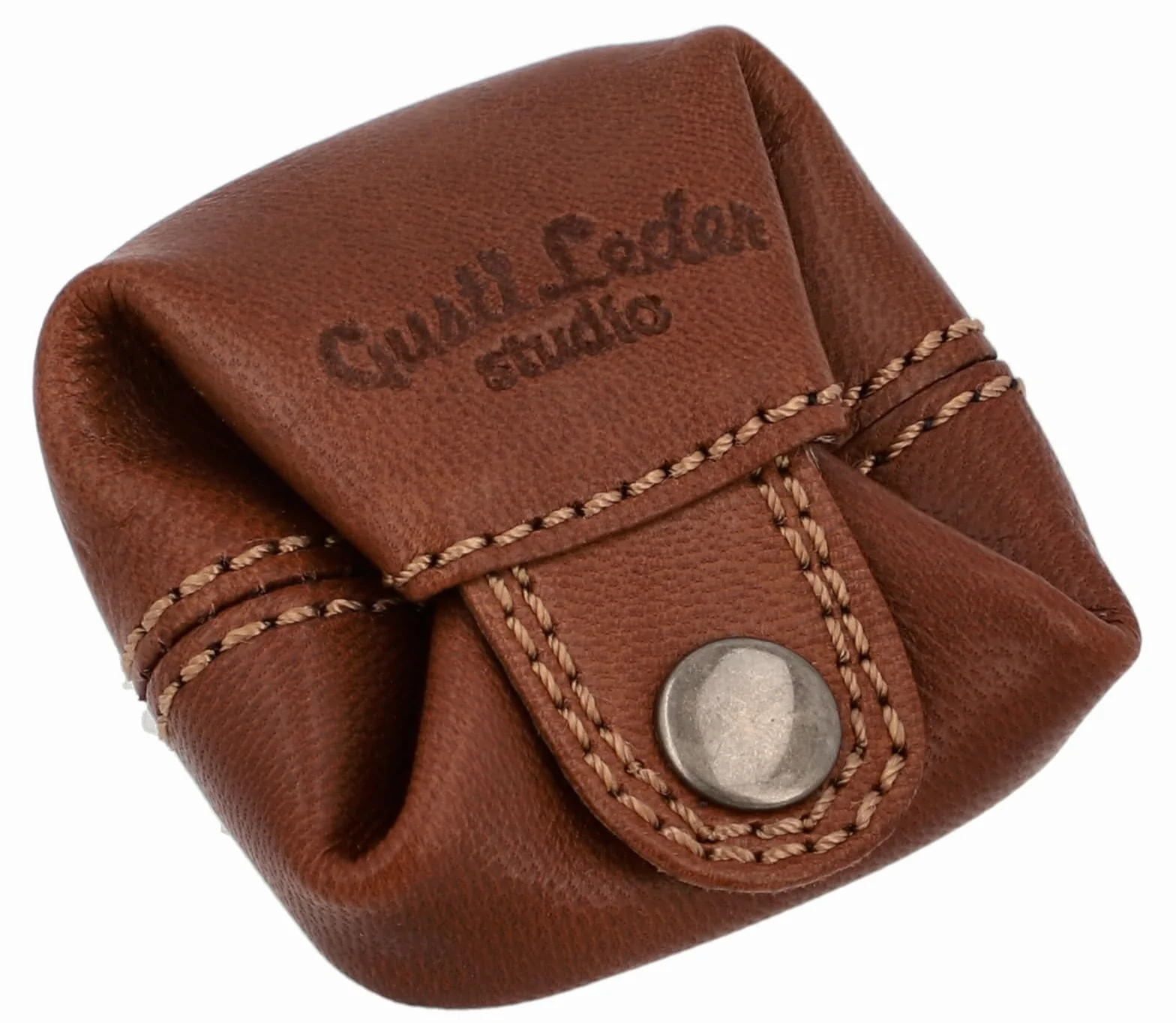Gusti Linus portfel damski ze skóry – kompaktowy mini portfel dla kobiet i mężczyzn w stylu vintage, mały portfel, wzornictwo wiedeńskiego pudełka, mini portmonetka, ciemnobrązowy 1, jeden rozmiar