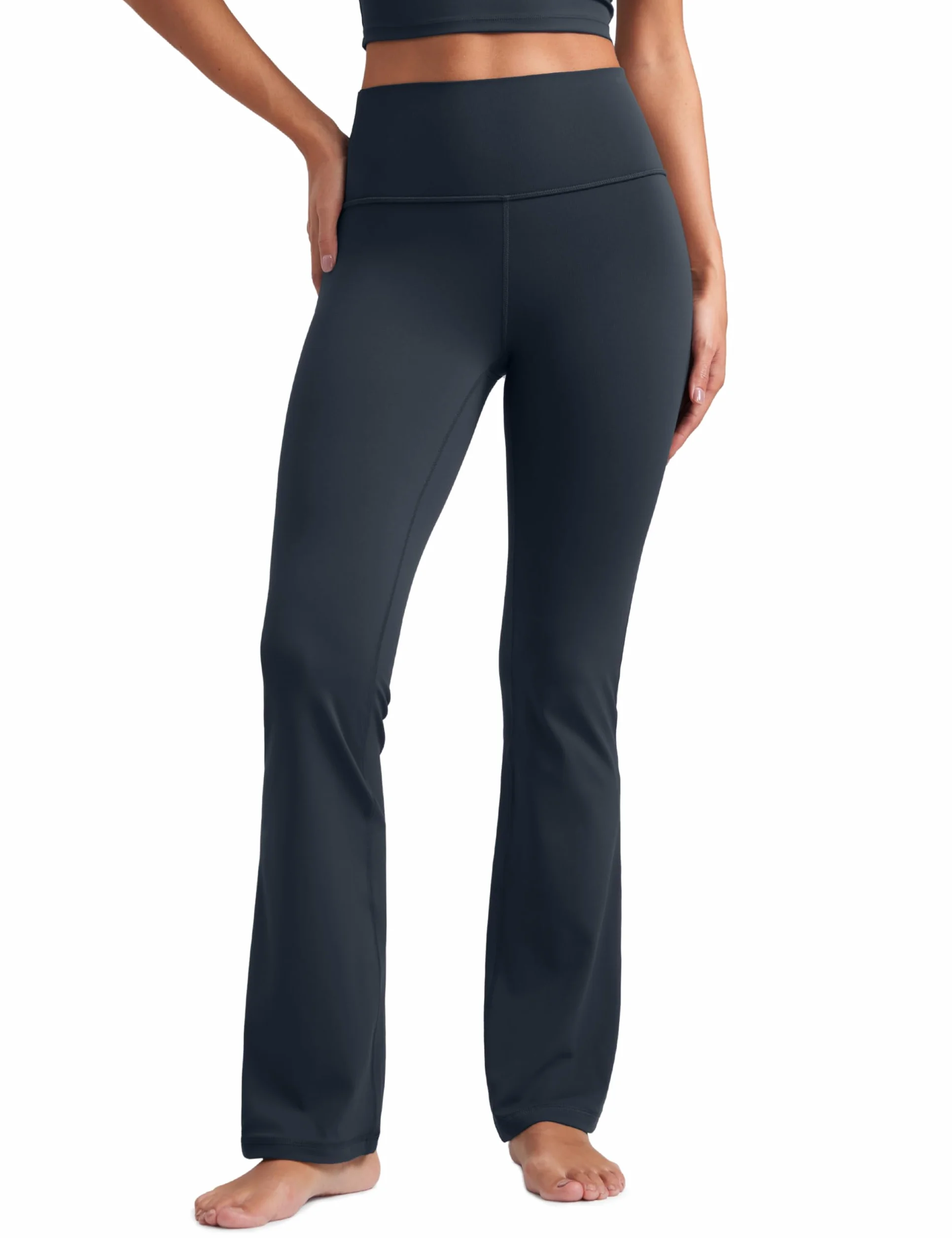 CRZ YOGA Damskie spodnie Butterluxe z wysokim stanem i rozszerzanymi nogawkami, 33,5 cala, joga, bootcut, szerokie, z kieszenią