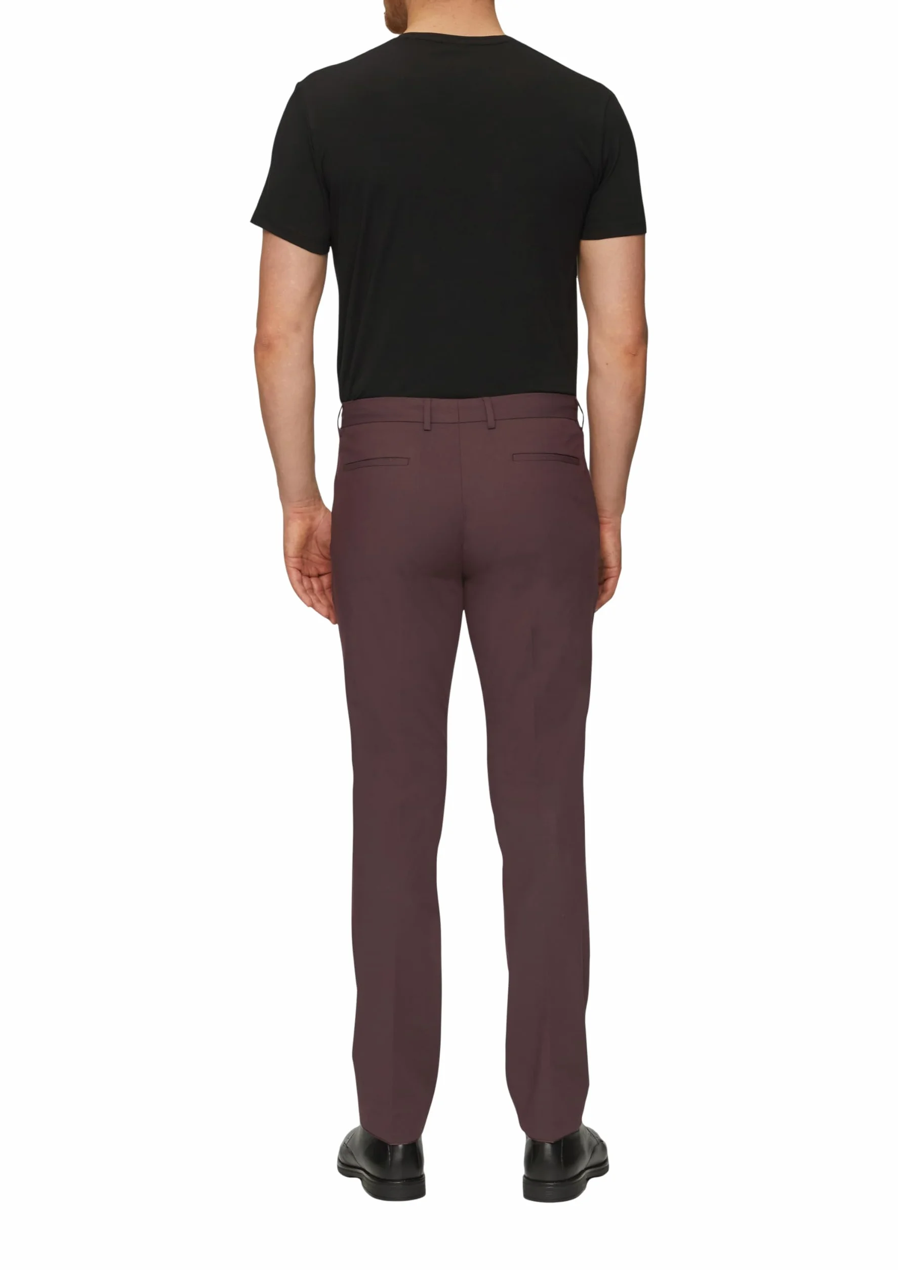 s.Oliver BLACK LABEL Męskie spodnie garniturowe, mieszanka wełny slim fit, czerwony, 52