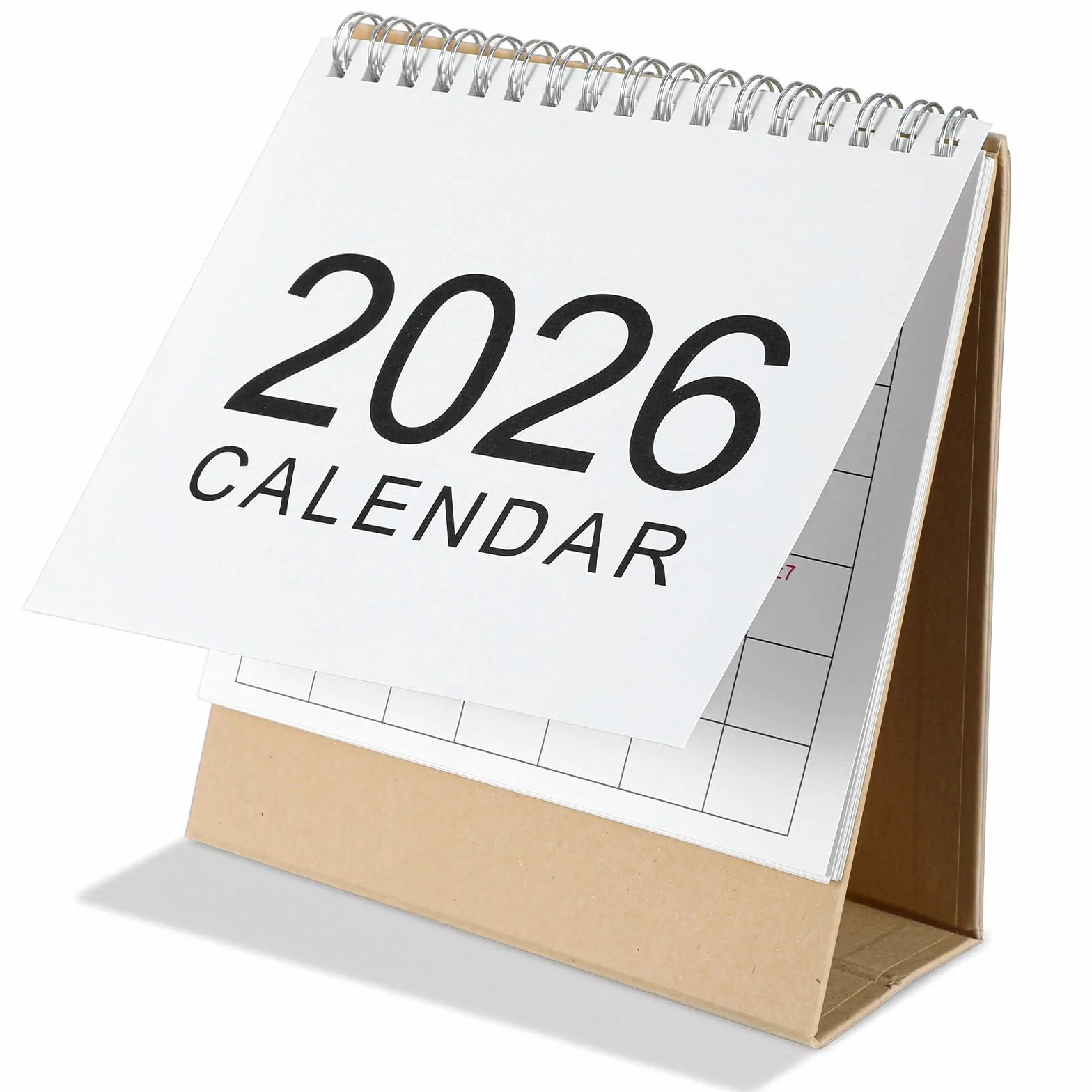 Nogeqi Mini kalendarz na rok 2026, mały kalendarz stołowy 2025-2026, mały kalendarz stołowy do domu lub biura, planer rodzinny (prosty od września 2025 do grudnia 2026)