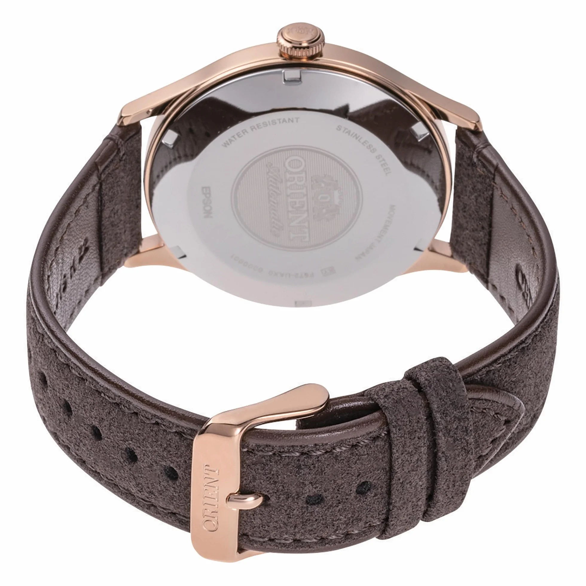 Orient Classic Baby V4 2. generacja - Automatyczny i ręczny mechaniczny skórzany zegarek na rękę klasyczny elegancki cienki RA-AC0P, Brązowy, Klasyczny