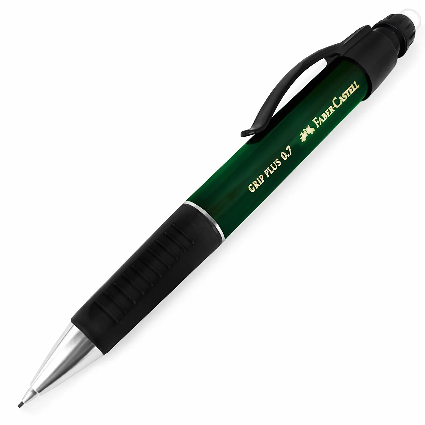 FABER-CASTELL 130700 – ołówek automatyczny GRIP PLUS, grubość wkładu: 0,7 mm, kolor korpusu: zielony metaliczny