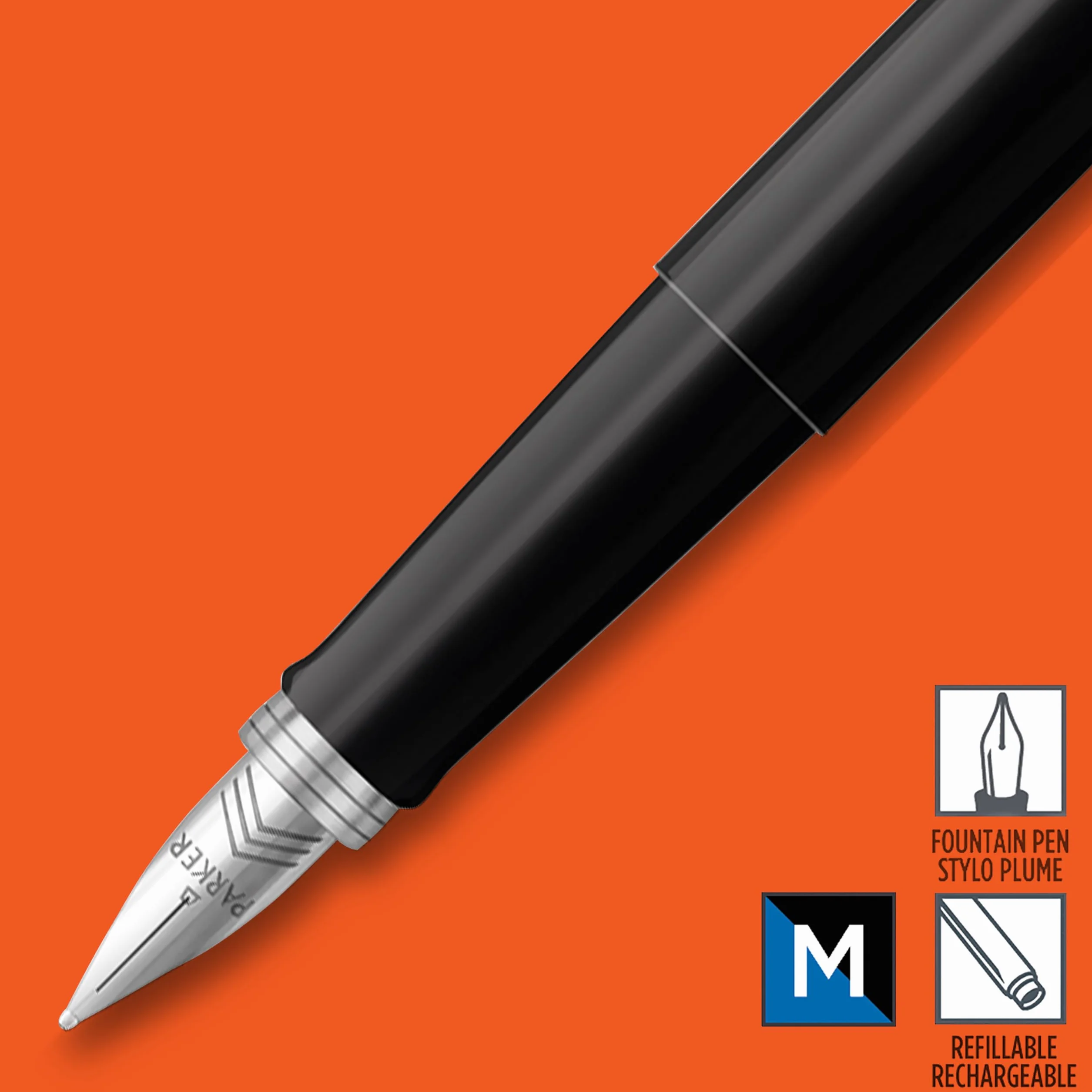 Parker Jotter Originals 2096430 Wieczne Pióro, Czarny, Niebieski Atrament, 1 Sztuka