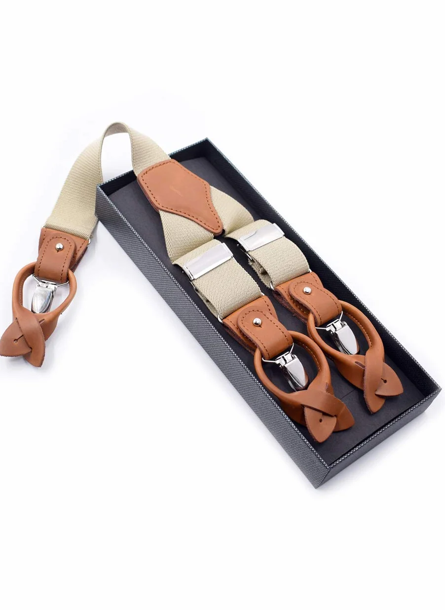 Unisex męskie szelki 3 klipsy 6 skórzanych dziurek w kształcie litery Y o szerokości 3,5 cm