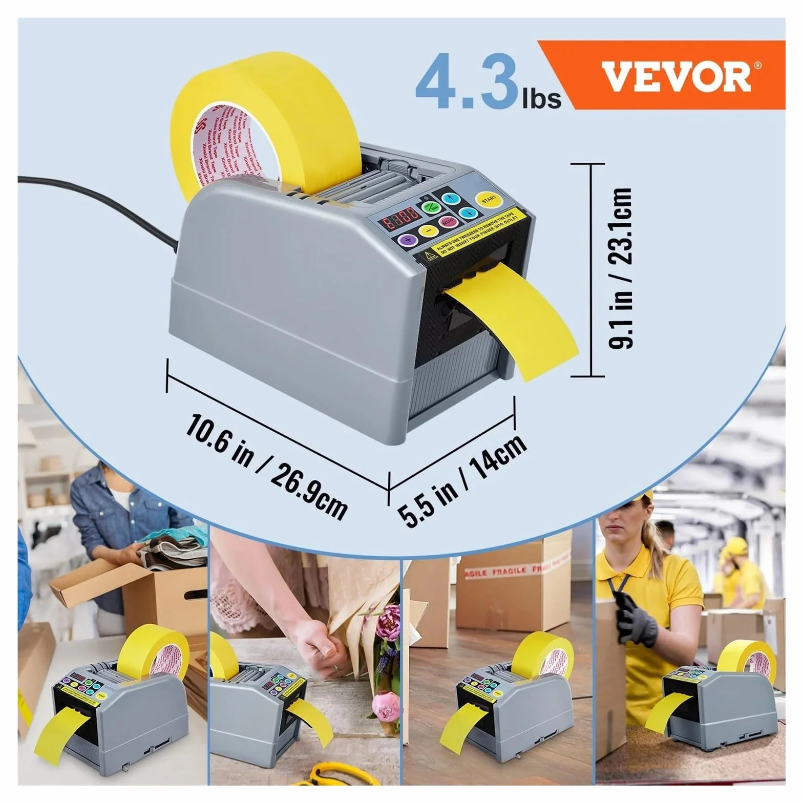 M-1000 Automatic Tape Dispenser Electric Adhesive Tape Cutter Cutting Machine High Temperature Belt Cutter(ZCUT-9-Knife Box)