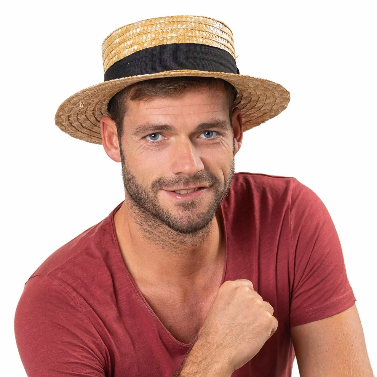 LIPODO Kapelusz slomkowy boater przeciwsloneczny gondoliera Wyprodukowano we Wloszech Unisex Wiosna Lato