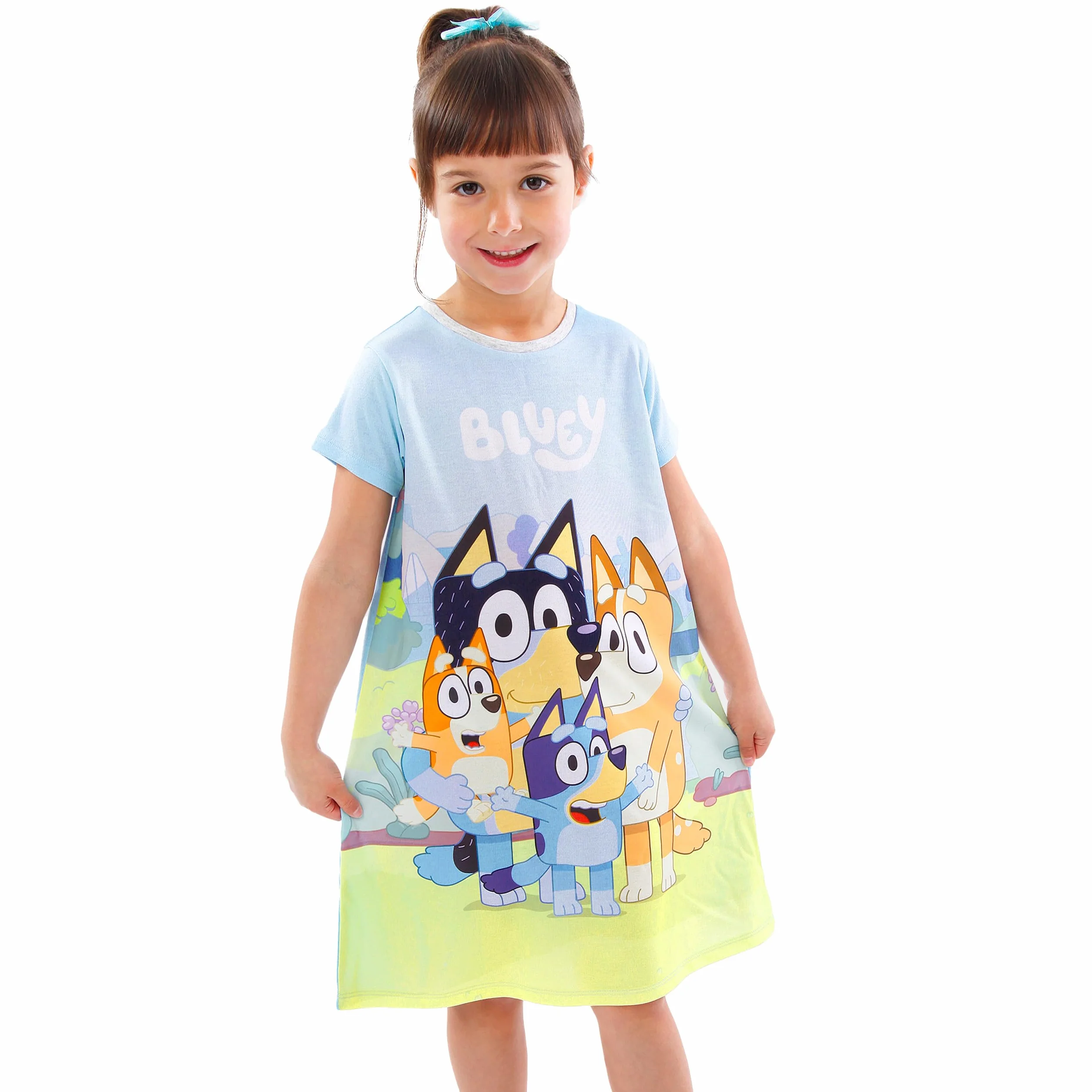 Bluey Koszulka nocna dla dziewczynek z krótkim rękawem