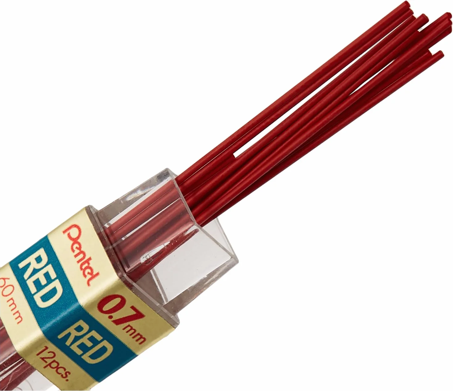 Pentel Wkład wkładu.7 mm, 12/TB, czerwony (PENPPR7)