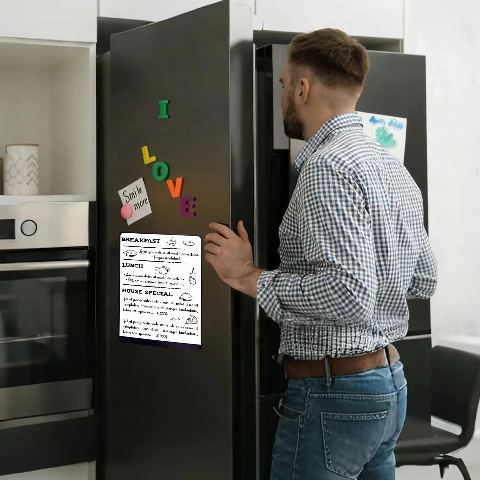 Tablica magnetyczna do lodówki, terminarz tygodniowy, magnetyczna, zmywalna, 3 magnetyczne tablice z 3 markerami i gumką do ścierania, do kuchni, biura i domu – organizuj swoje codzienne życie