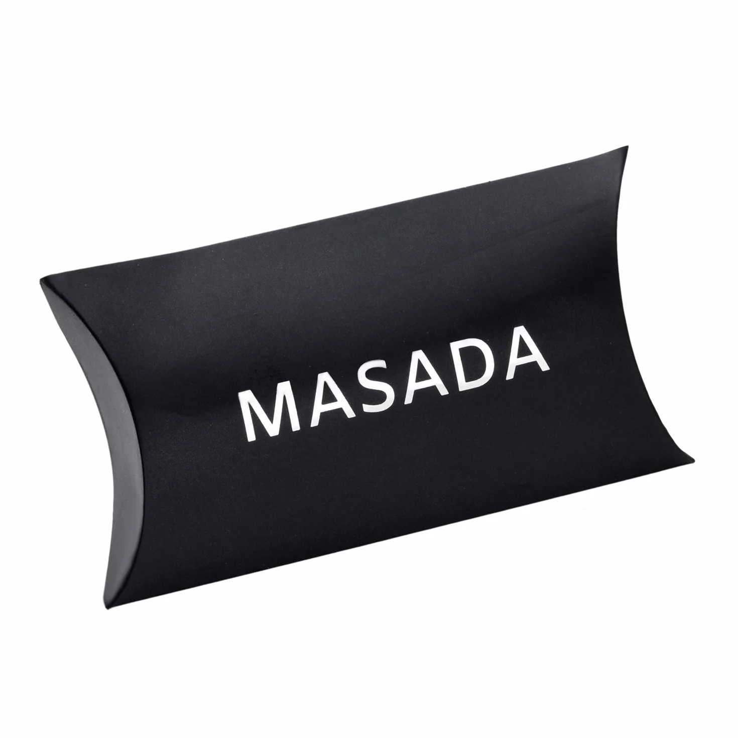 MASADA Błyszcząca mucha męska płynnie regulowana, ręcznie wykonana z zapięciem na haftkę - 12 x 6 cm 100% poliester