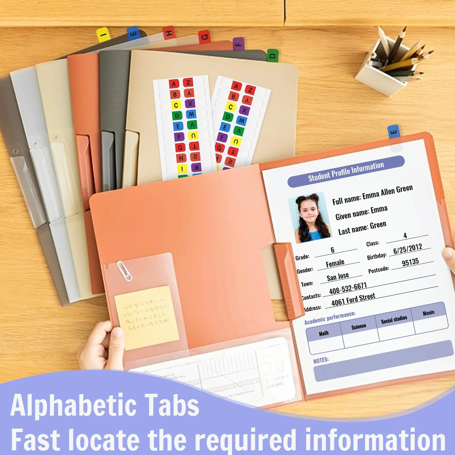 Aixoom Samoprzylepne zakładki A-Z, wielokolorowe, alfabet, zakładki indeksowe, przezroczyste, trwałe zakładki alfabetyczne, małe zakładki do notebooków, pliki słowników (208)