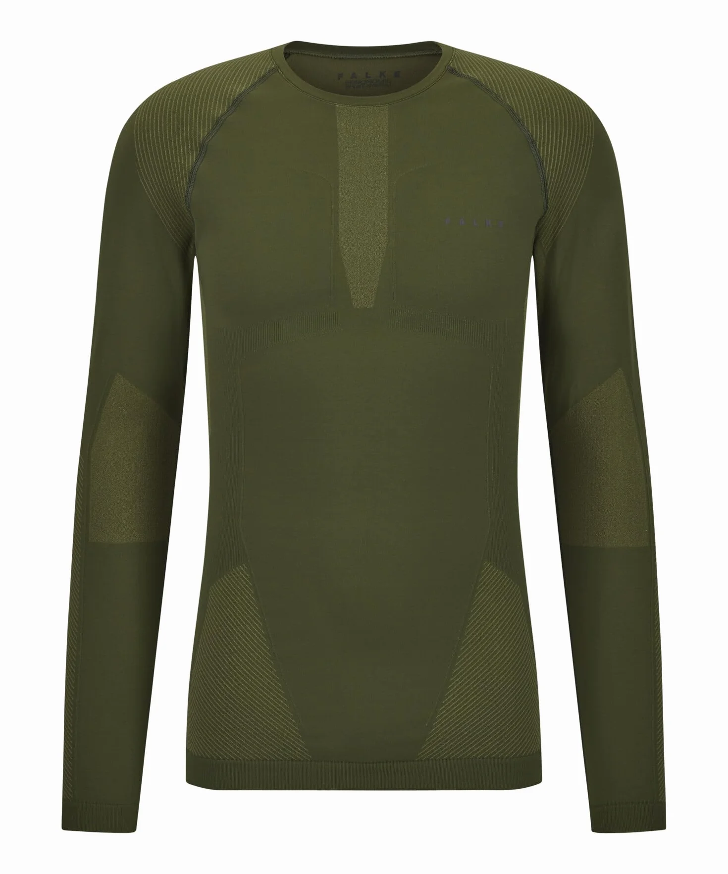 FALKE Mężczyźni Warstwa podstawowa (góra) Warm Round Neck M L/s Ts materiał funkcyjny szybkoschnące chłodzące 1 Sztuka, Zielony Herb 7754, L