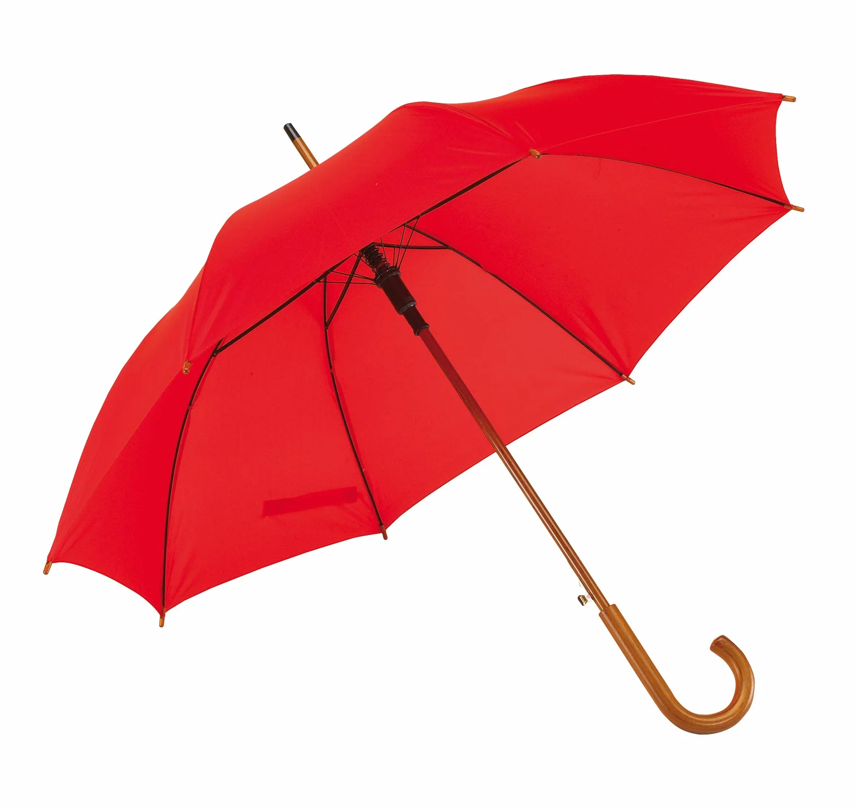 Notrash2003 automatyczny parasol z drewnianym uchwytem o średnicy 103 cm, czerwony, 103 cm