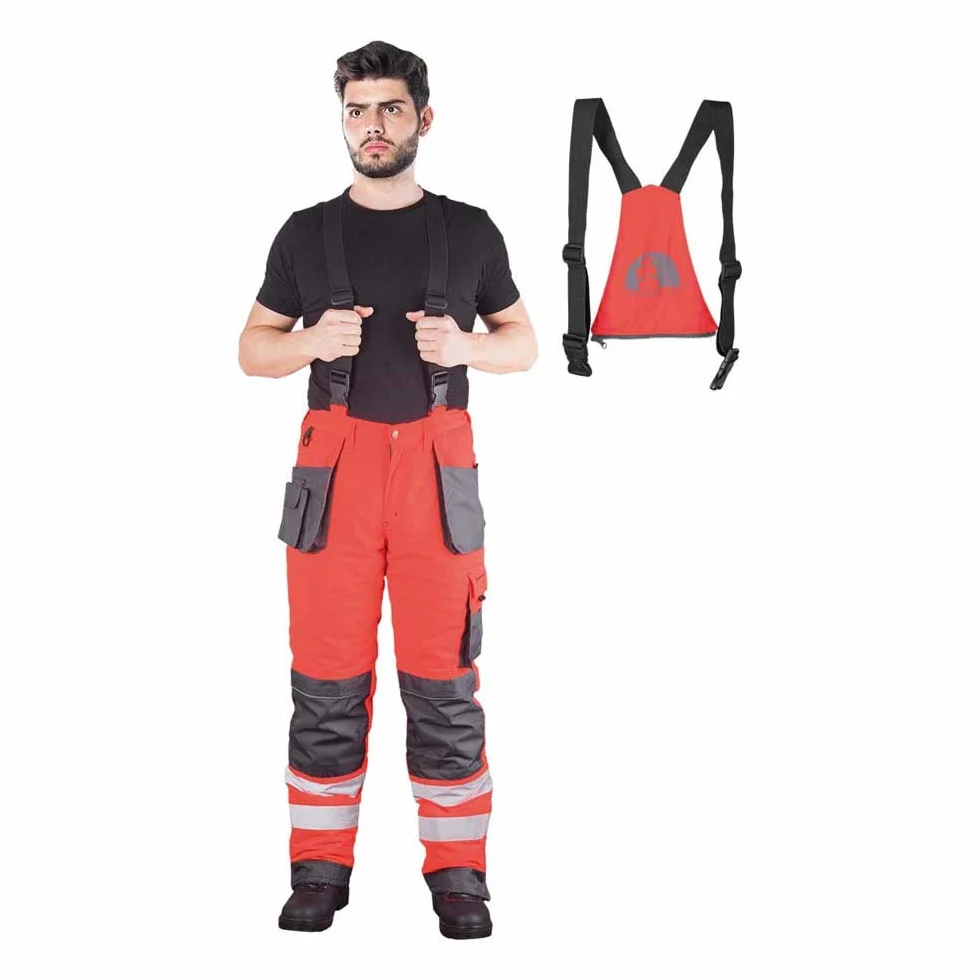 Leber & Hollman LH-FMNWX-B, męskie spodnie ogrodniczki 2 w 1, 80% poliester, 20% bawełna, 270 g/m², podszewka 100% poliester 220 g/m², odpinane kieszenie na kolana