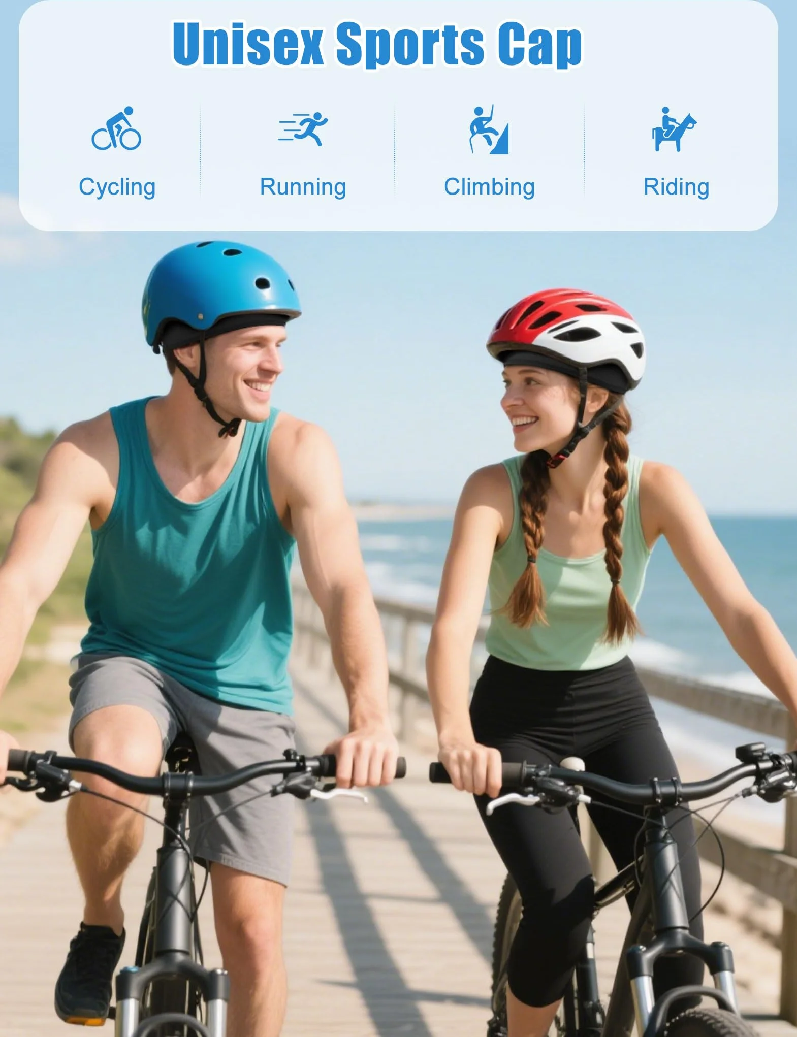 Becellen 2 sztuki czapki rowerowe, oddychająca letnia czapka sportowa elastyczna czapka rowerowa czapka z czaszką podszewka kask dla mężczyzn i kobiet