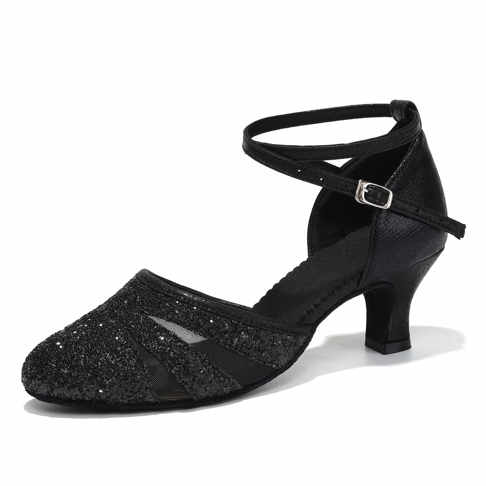 HIPPOSEUS Damskie buty do latynoskiego tańca 5 cm cekiny towarzyskie zamknięte salsa i tango buty tango