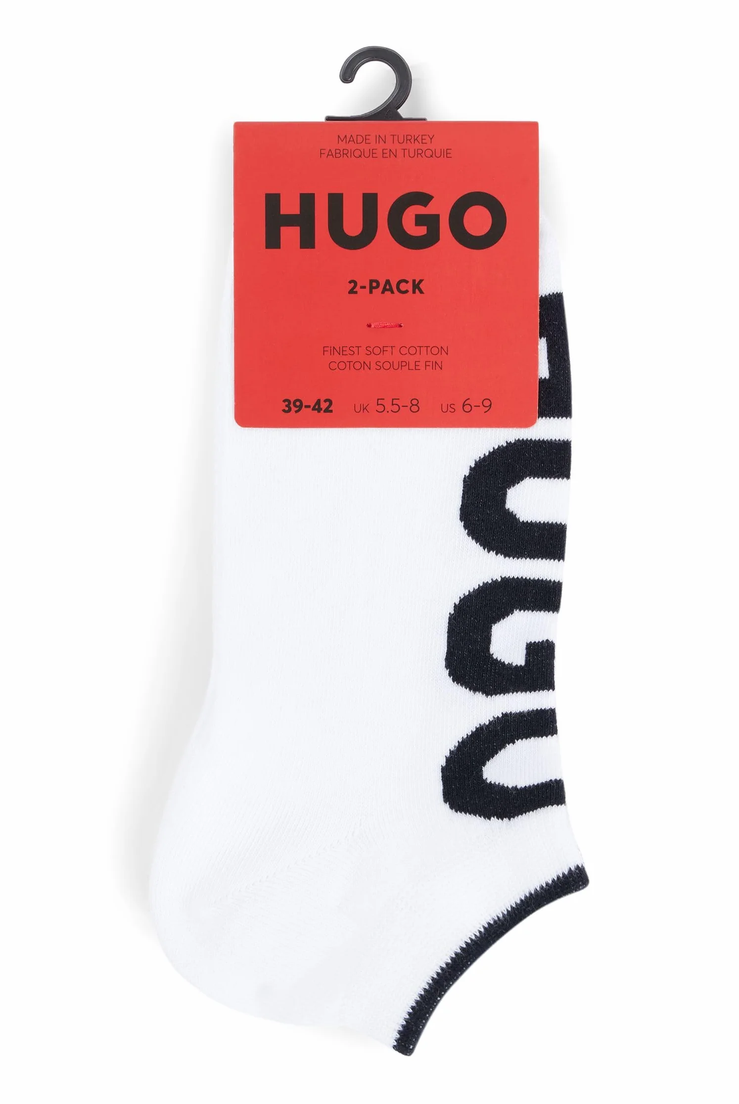 HUGO Męskie 2P AS LOGO CC Dwupak skarpet z mieszanki bawełny o długości do kostek, biały, 43-45 EU