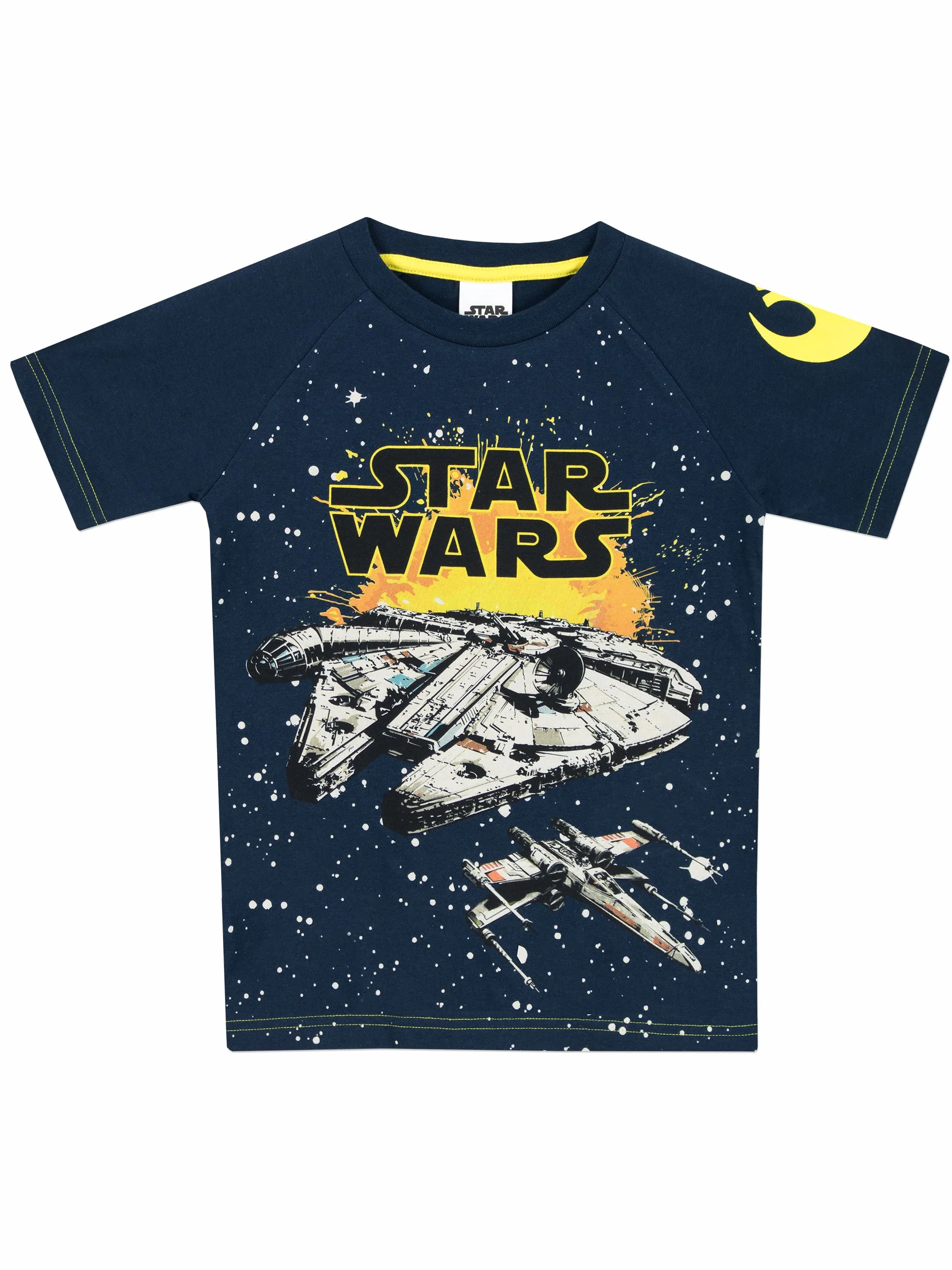 Star Wars T-shirt chłopięcy Millennium Falke, niebieski, 134