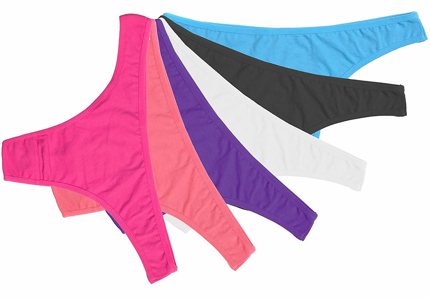 DRESHOW 6 Sztuk Stringi Damskie Bawełniane Oddychające Majtki Bielizna Bikini