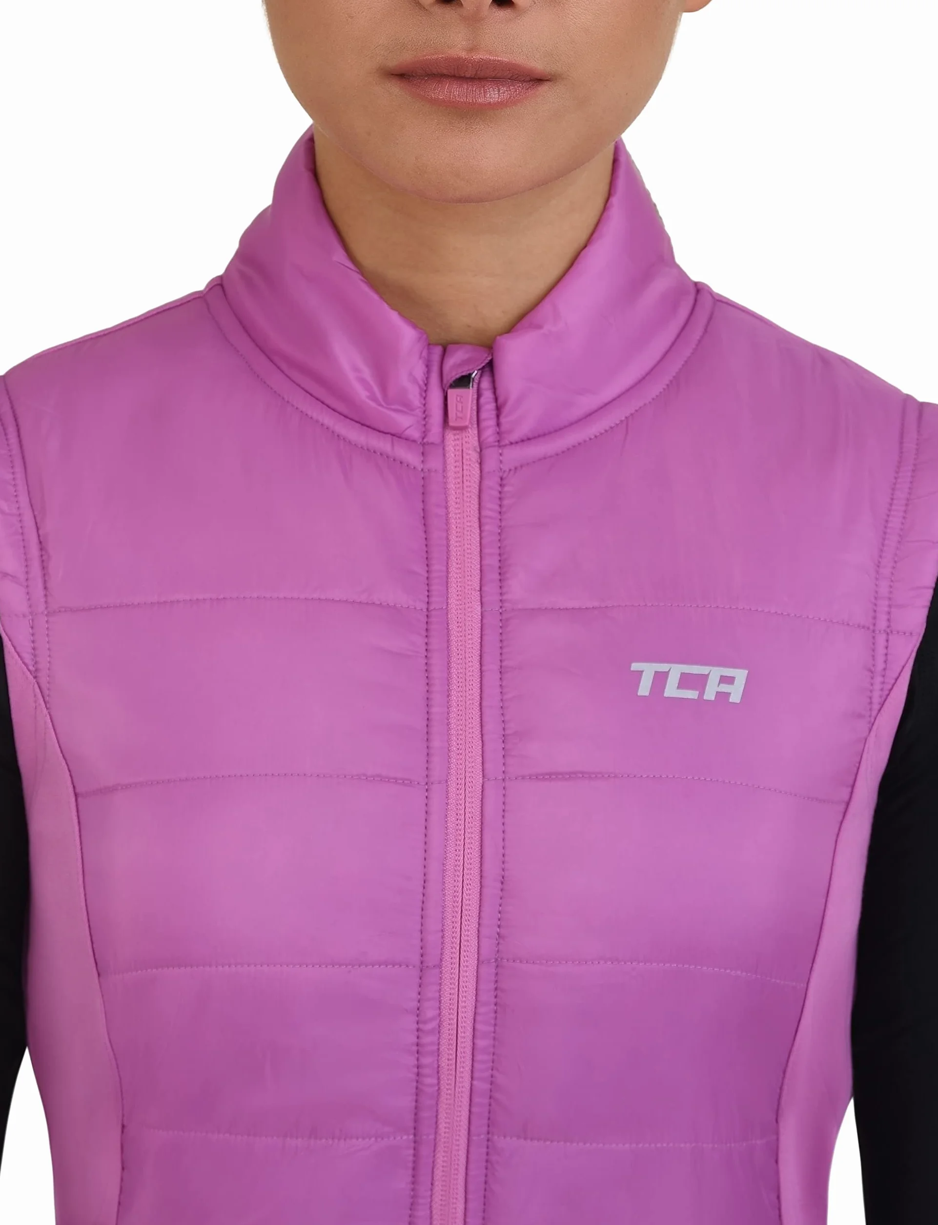 TCA Kobiety Excel Runner Lekki kamizelka termiczna do biegania z kieszeniami na zamek blyskawiczny