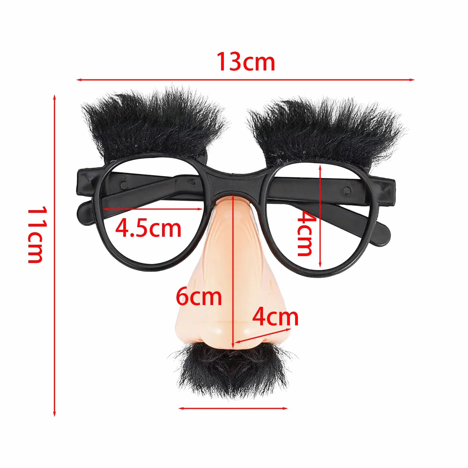 Śmieszne Okulary Maskujące z Nosem i Wąsami Duży Nos Dekoracyjne Okulary na Halloween, Maskarada, Karnawał, Cosplay, Wyposażenie na Imprezę