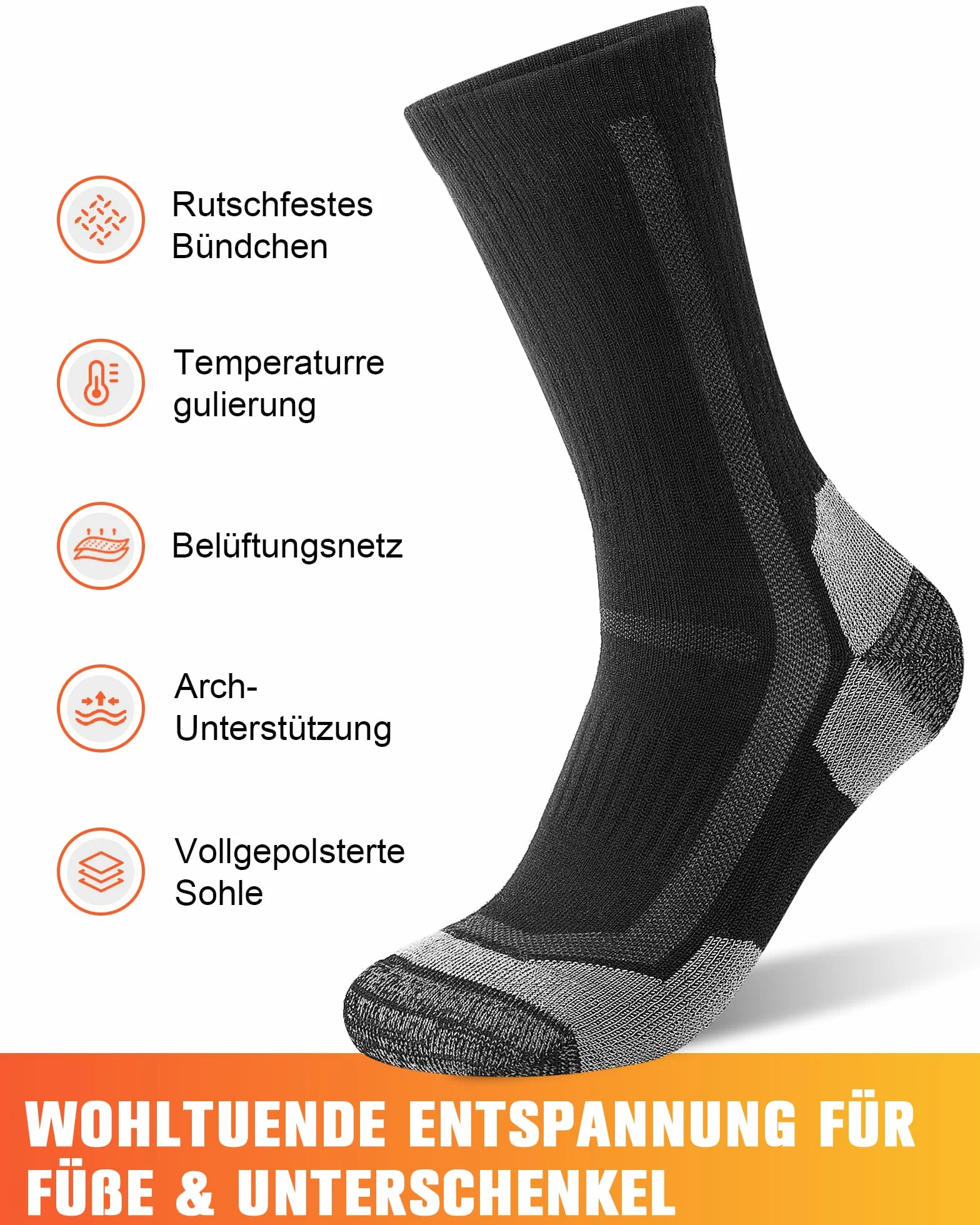 SockWaddles Skarpety trekkingowe z merynosów, dla mężczyzn i kobiet, oddychające, outdoorowe, trekkingowe, wyściełane, sportowe, zapobiegające powstawaniu pęcherzy, skarpety do biegania, z wełny