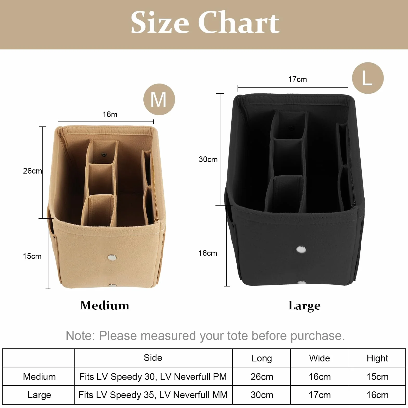flintronic Filcowy organizer do torebki, organizer do torby na zakupy, torebka z wieloma przegródkami, duża pojemność, dla kobiet, podróżny organizer do makijażu, torba do przechowywania, czarny,