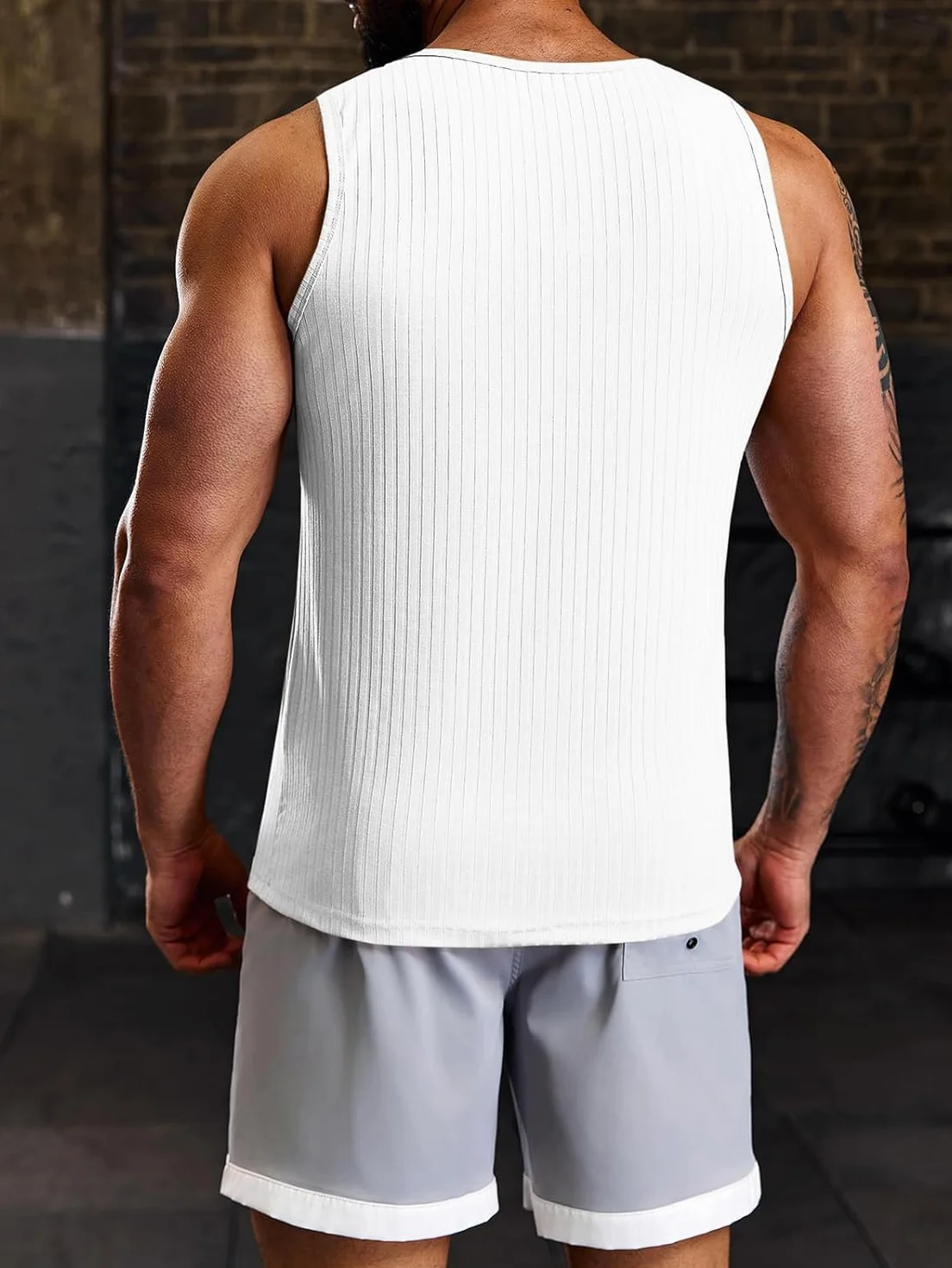 Runcati Męski tank top fitness, koszulka na siłownię, koszulka pod pachami, do treningu, kulturystyki, bez rękawów, koszulka sportowa
