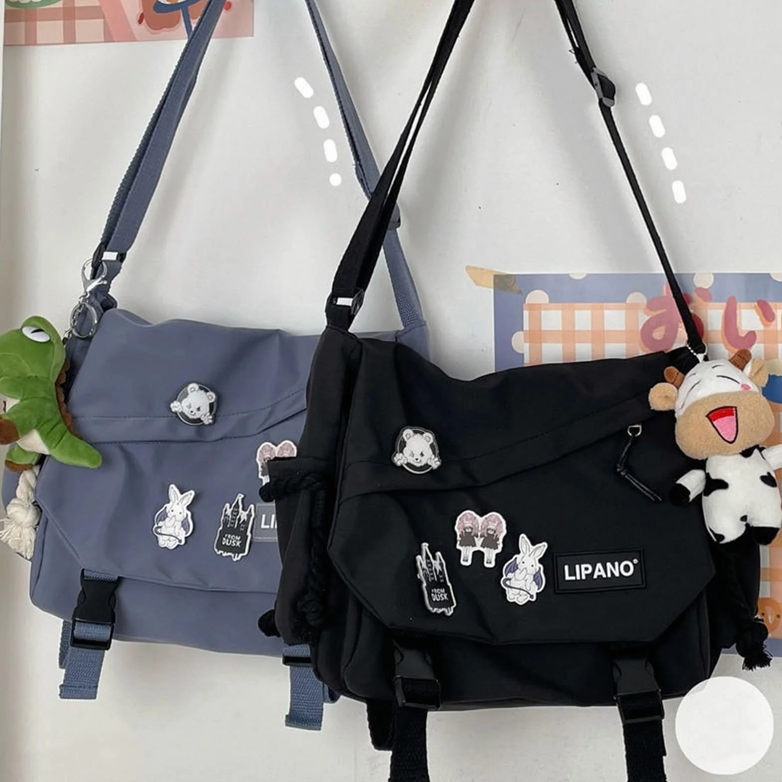 MOGSA Szkolna torba na ramię nylonowe torebki torba na ramię duża pojemność torby crossbody dla nastolatków dziewcząt mężczyzn harajuku torba kurierska studenckie torby szkolne worek