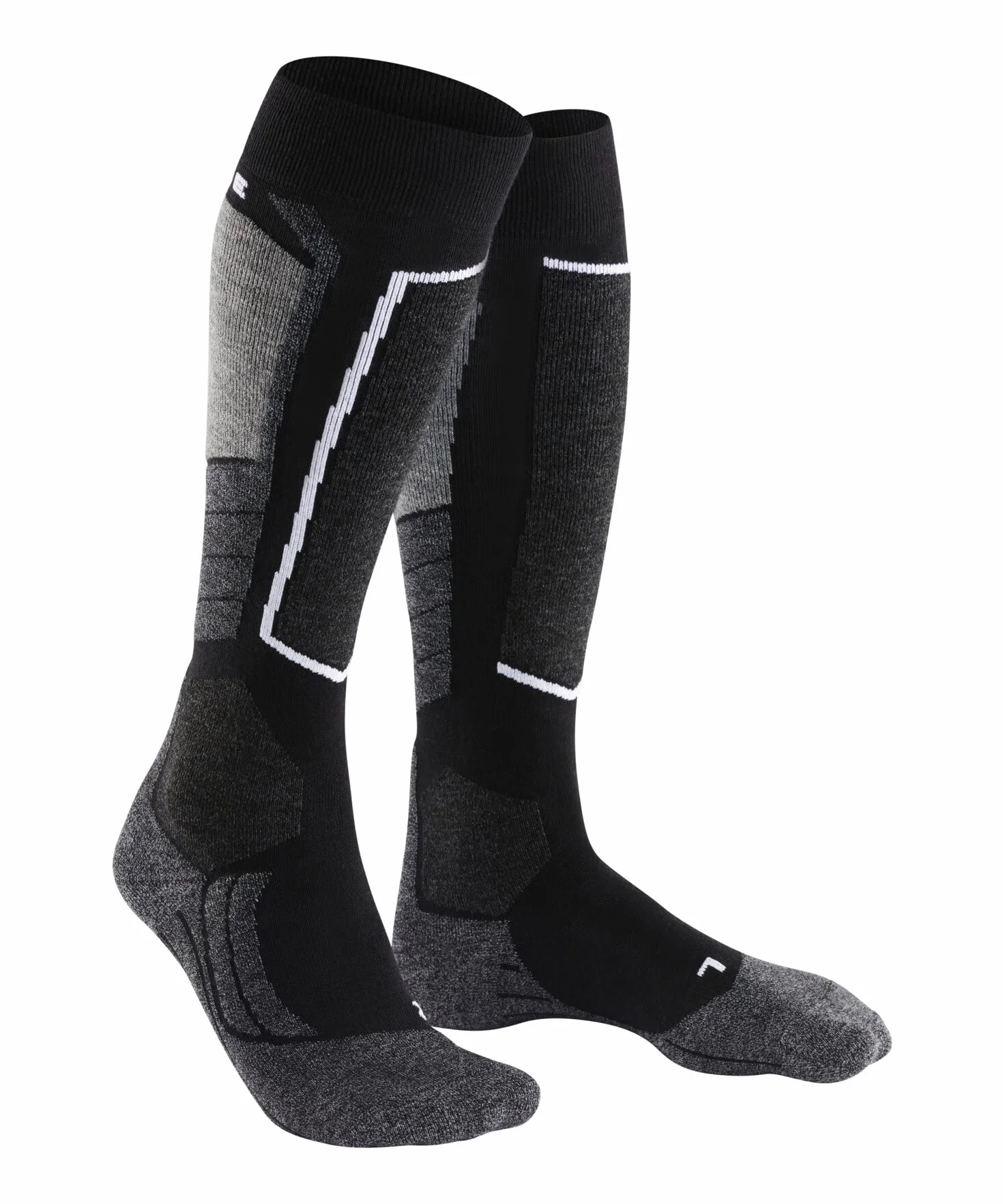 FALKE Kobiety Skarpety narciarskie SK2 Intermediate W Kh Wełna ciepłe grube 1 Para, Czarny Black-Mix 3010, 35-36