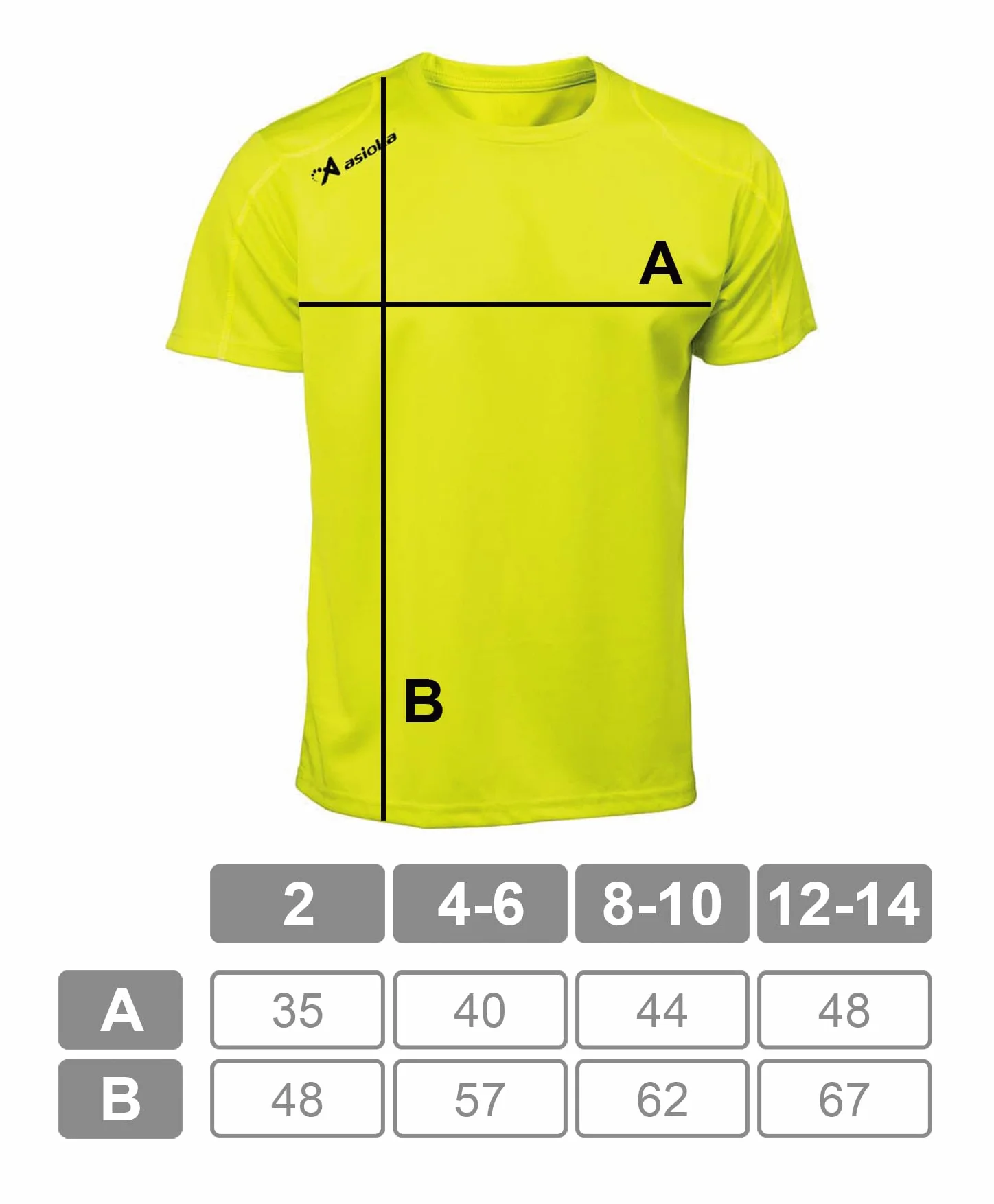Asioka Uniseks 75/09 T-Shirt, Żółty, L