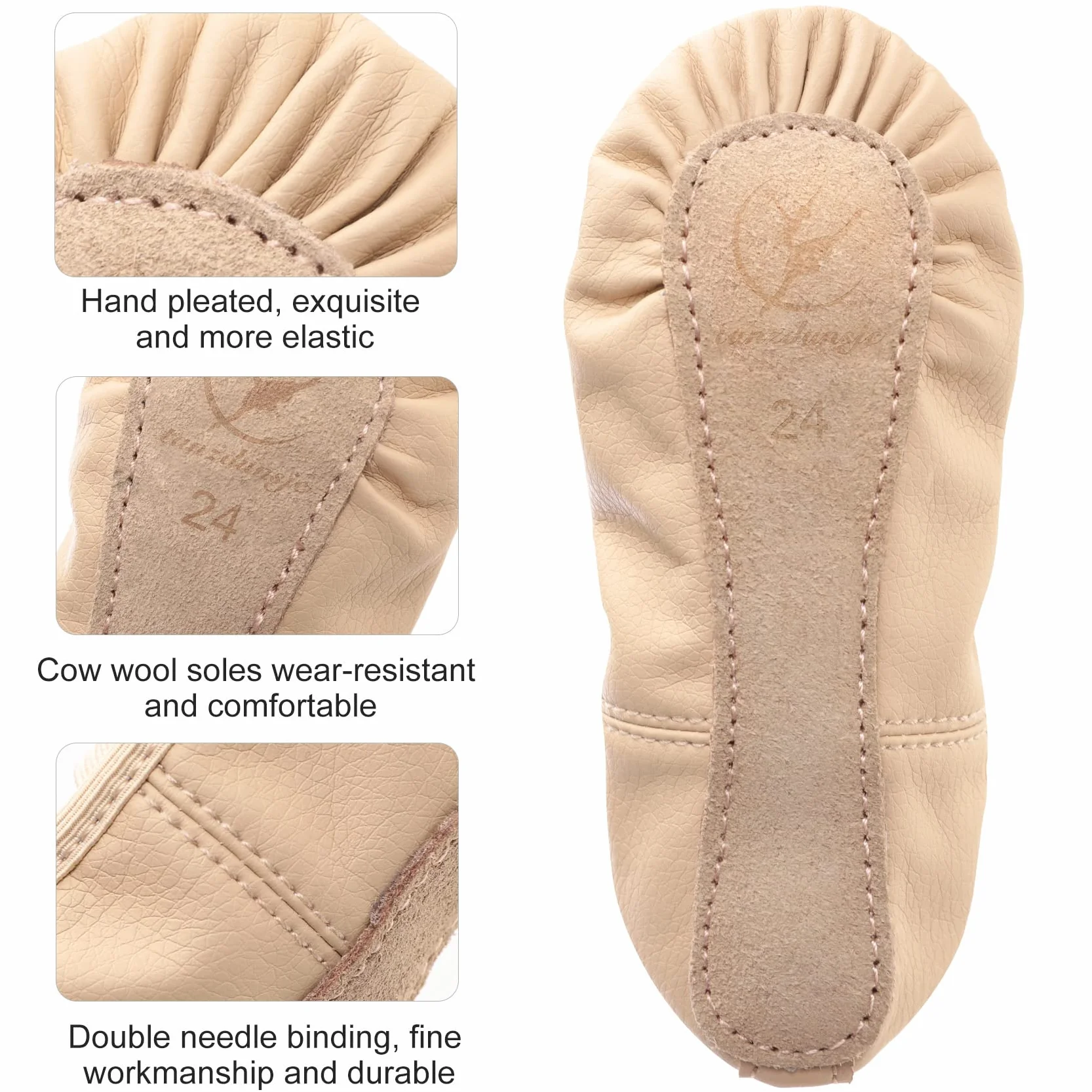 Buty baletowe ze skóry dziewczęce, baletki, buty do tańca z całą skórzaną podeszwą dla dzieci, kobiet, rozmiar 22-40, różowe, beżowe, czarne