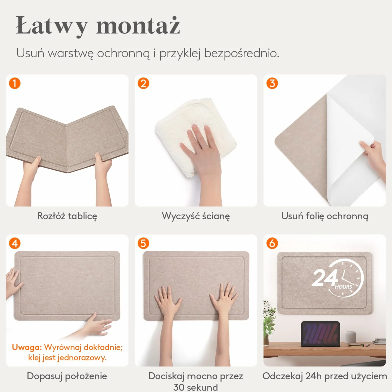 Lifewit Składana i Samoprzylepna Filcowa Tablica, 57 x 37,5 cm, Alternatywa dla Tablica Korkowa, Dekoracyjna Tablica Memo do Biura z 20 Pinezkami, Głęboka Czerń