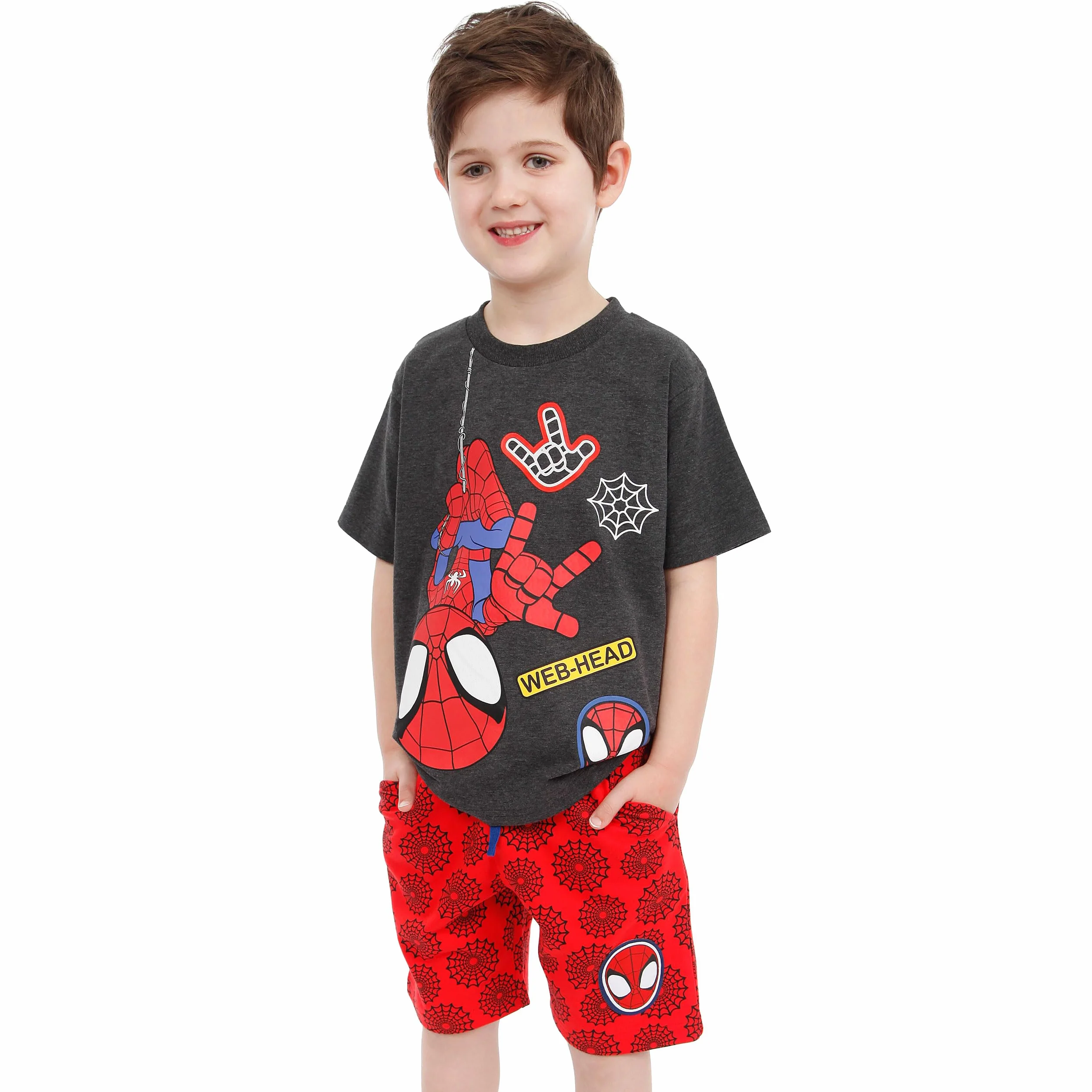 Marvel Spiderman Koszulka I Szorty | Ubrania Spidey And His Amazing Friends | Komplety i Zestawy Odzieży dla Chłopców