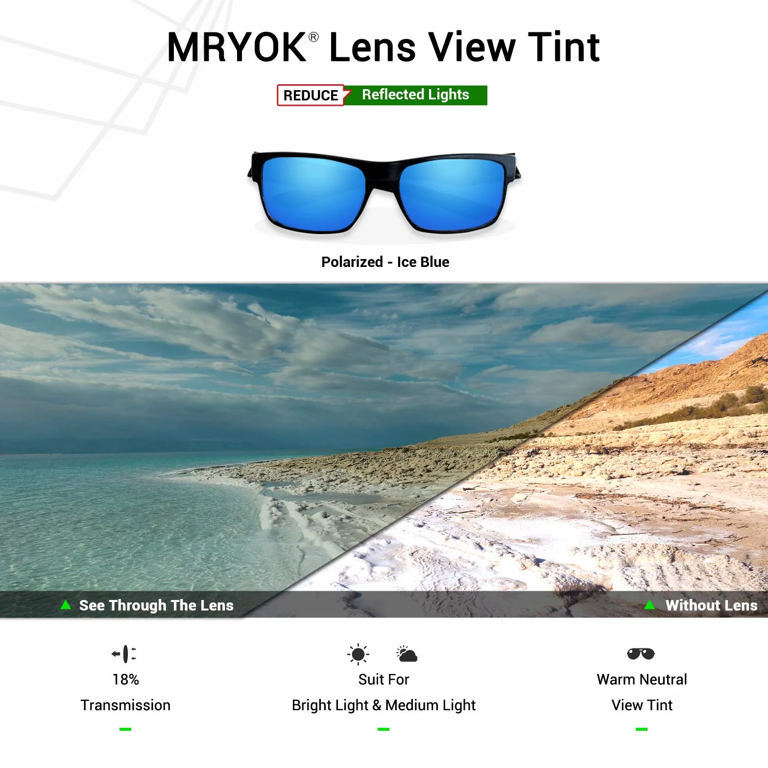 Mryok Zamienne soczewki do Oakley Mainlink XL OO9264-61mm - opcje, Spolaryzowane - lodowy niebieski, Rozmiar uniwersalny