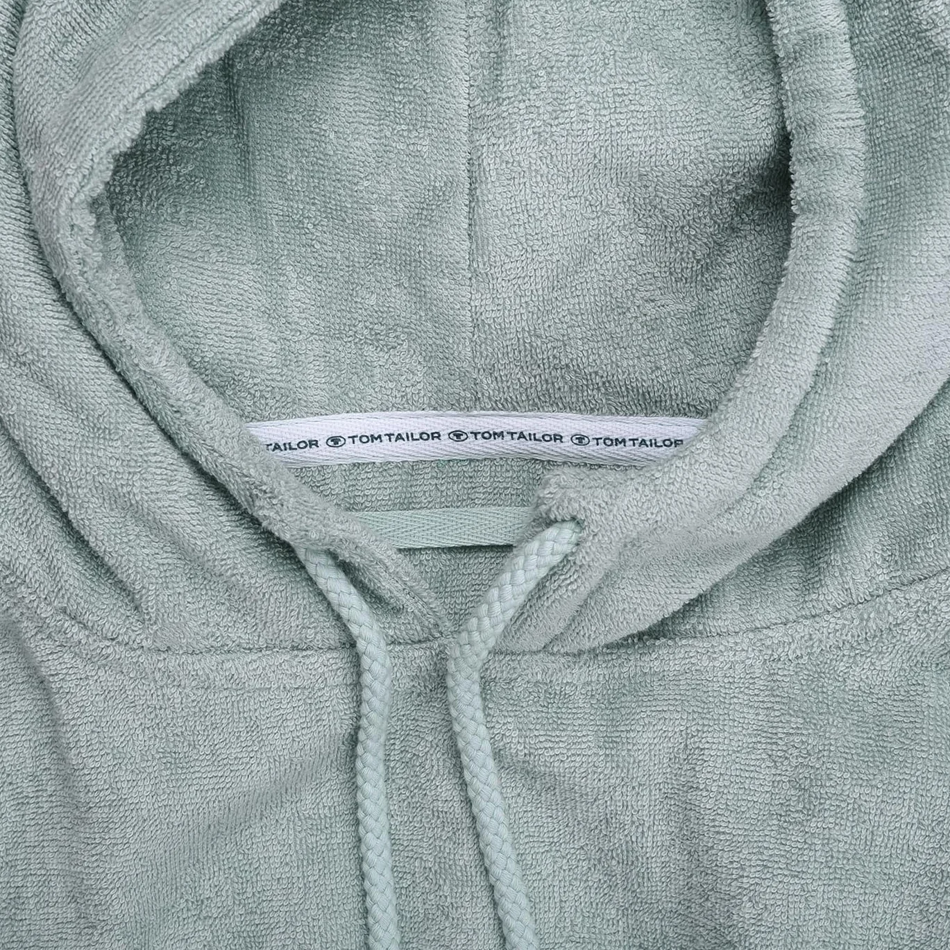 TOM TAILOR Ponczo surfingowe dla kobiet i mężczyzn, L-XL, 100% bawełna/frotte, ponczo kąpielowe z kapturem, kieszenią na brzuchu i wyszywanym logo, turkusowe (Fresh Sage)