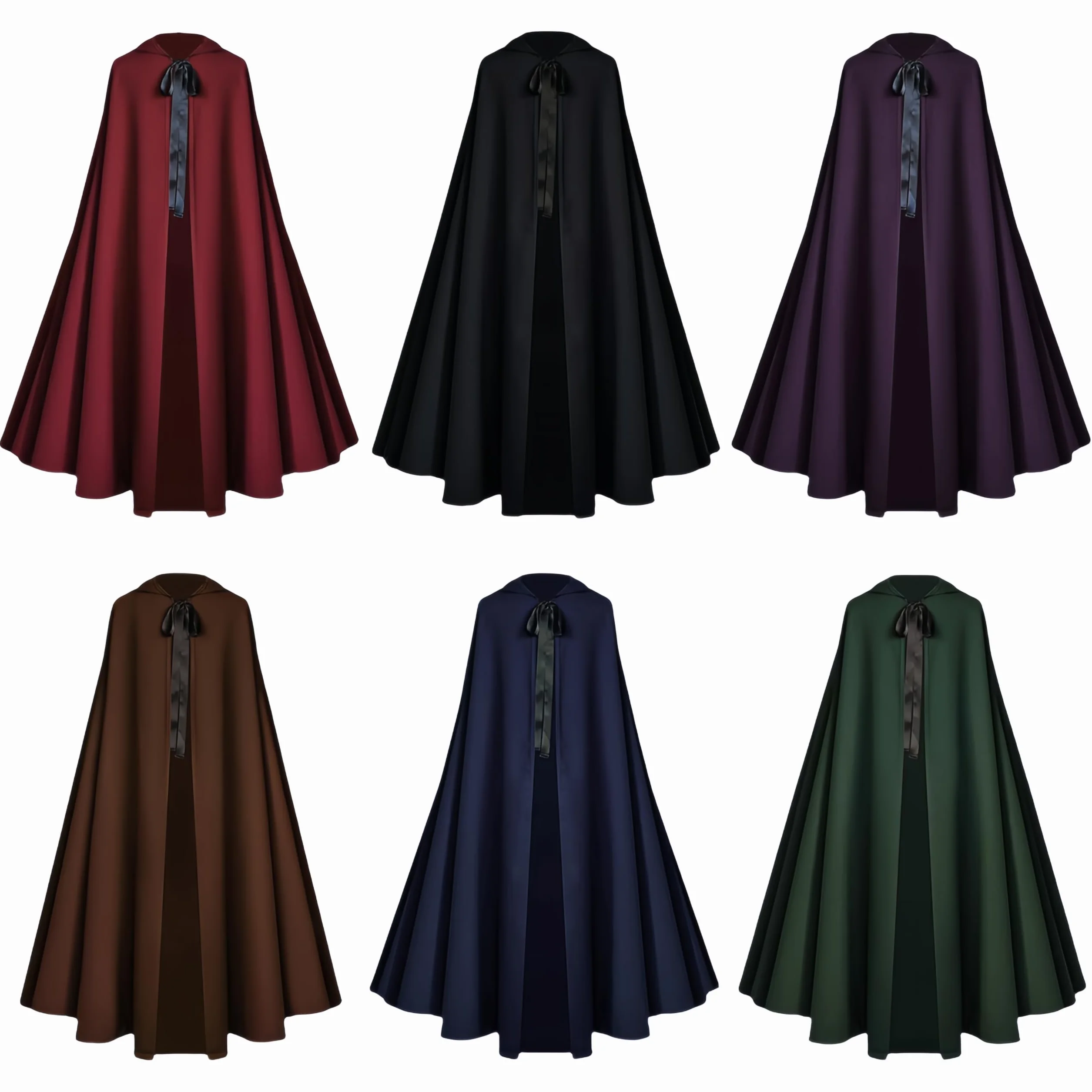 Proumhang Halloweenowe płaszcz z kapturem dla dorosłych -Renaissance Medieval Witch Cape Costume for Men & Women,Hobbit Cosplay Short Cape 130cm